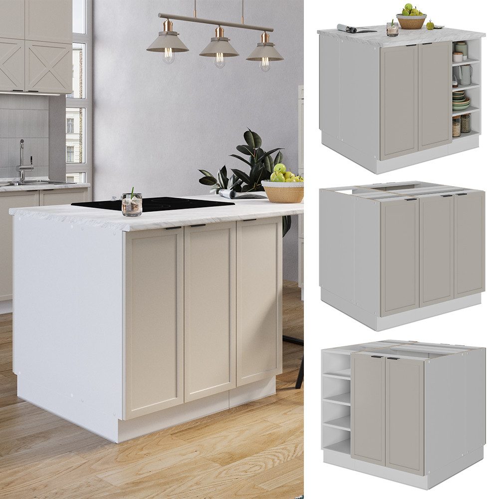 Vicco Unterschrank Fame-Line, GrauBeige/Weiß, 90 cm günstig online kaufen