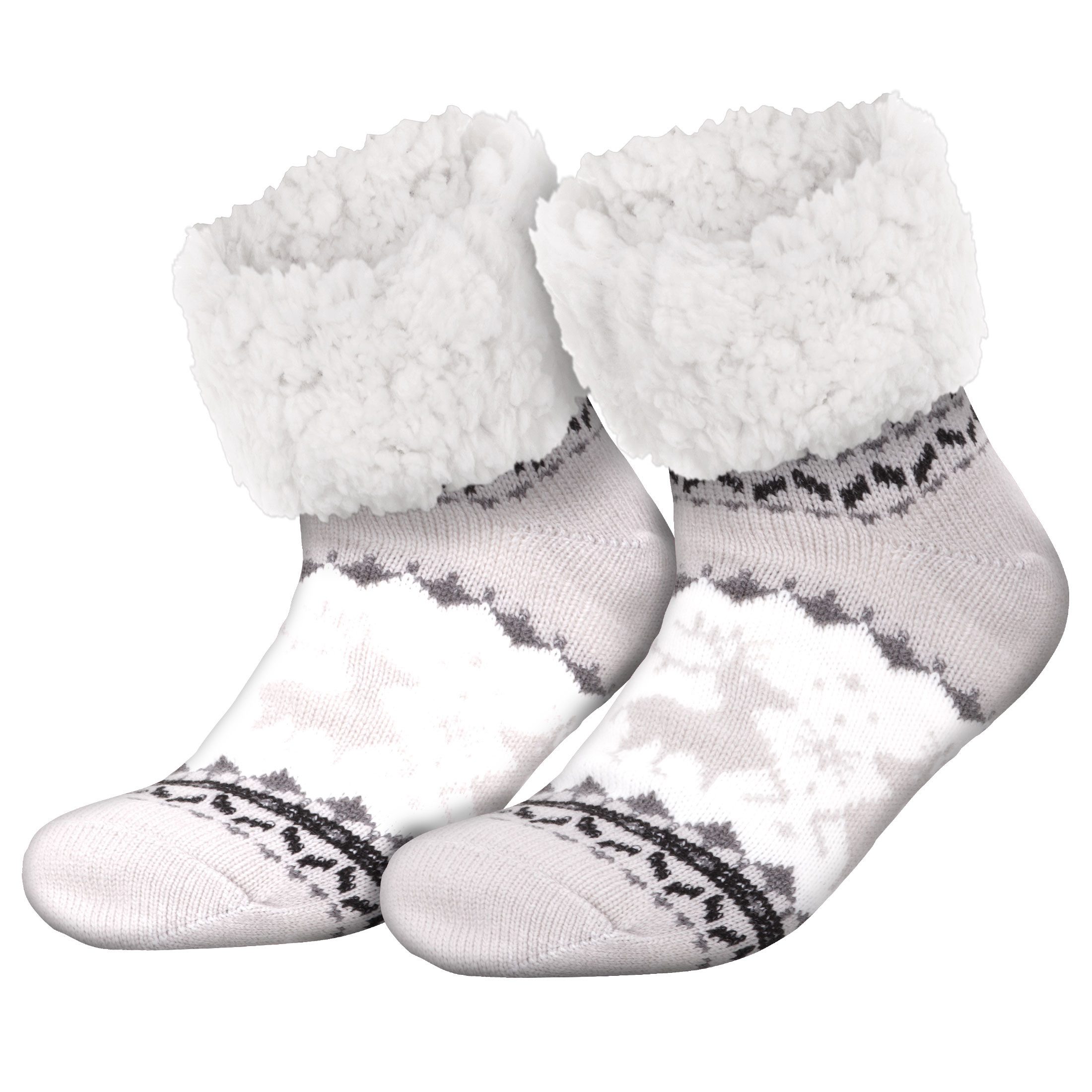 compagno Kuschelsocken (1-Paar) Kuschelsocken Rentiere Noppensocken Anti Rutsch Wintersocken Socken