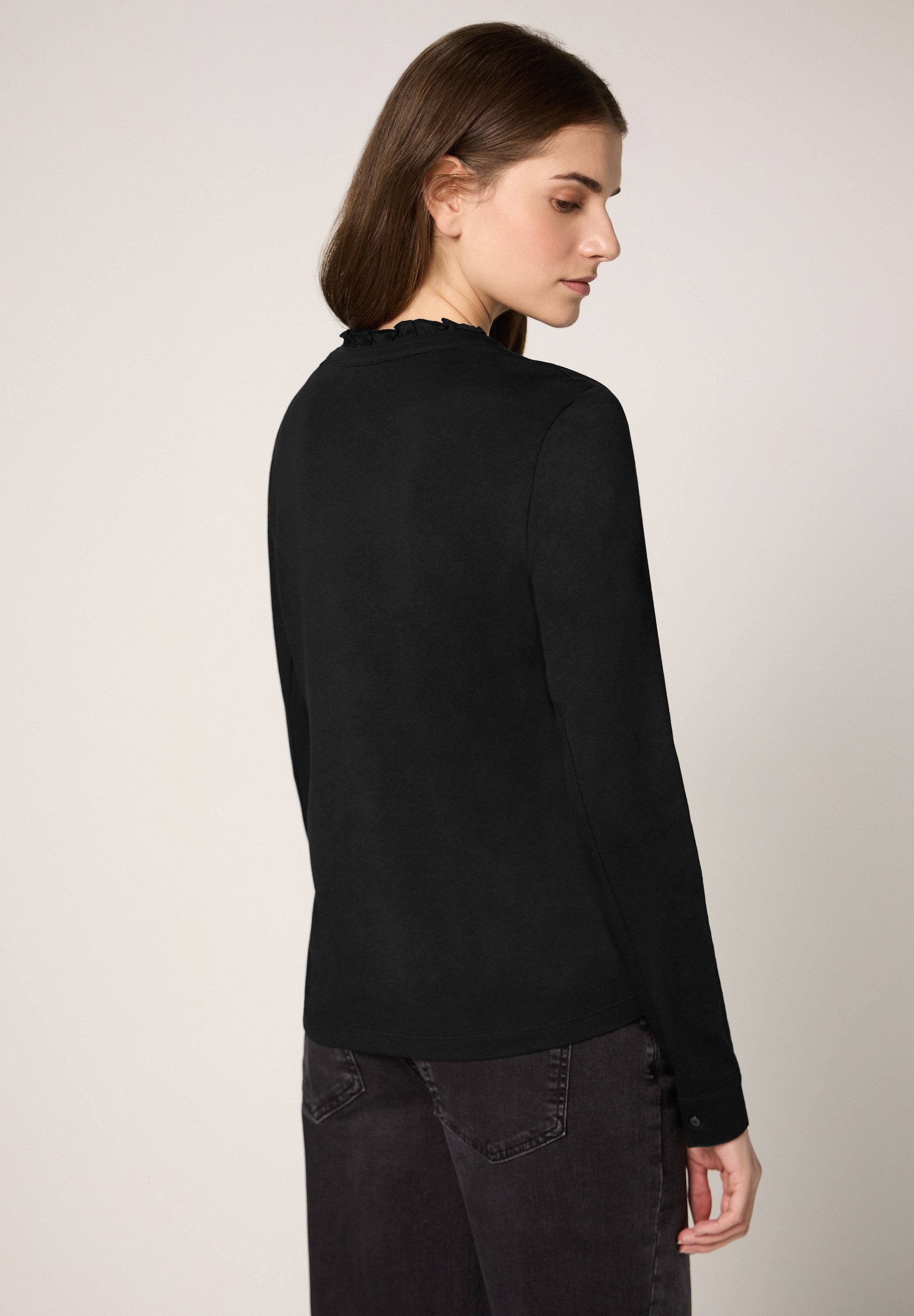 STREET ONE STUDIO Langarmshirt mit Rüschendetails günstig online kaufen