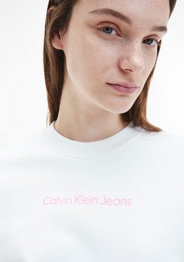 Calvin Klein Jeans Sweatshirt SHRUNKEN INSTITUTIONAL CREW NECK mit Calvin Klein Logo-Schriftzug auf der Brust