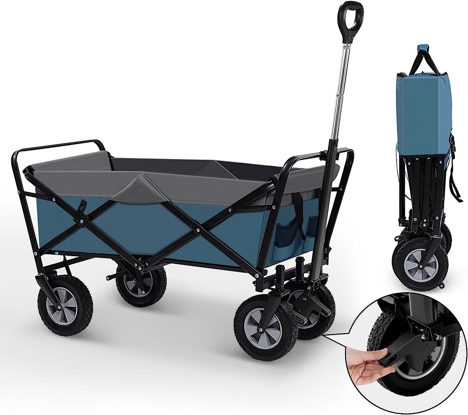 EUGAD Bollerwagen (1-tlg), faltbar, 100 L Transportwagen, verstellbarer Griff