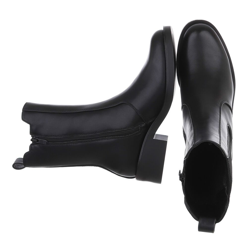 Ital-Design Damen Chelsea Boot mit Blockabsatz und Elastikeinsatz Stiefelette (92422378) Blockabsatz Chelsea Boots in Schwarz – Bild 2 von 5