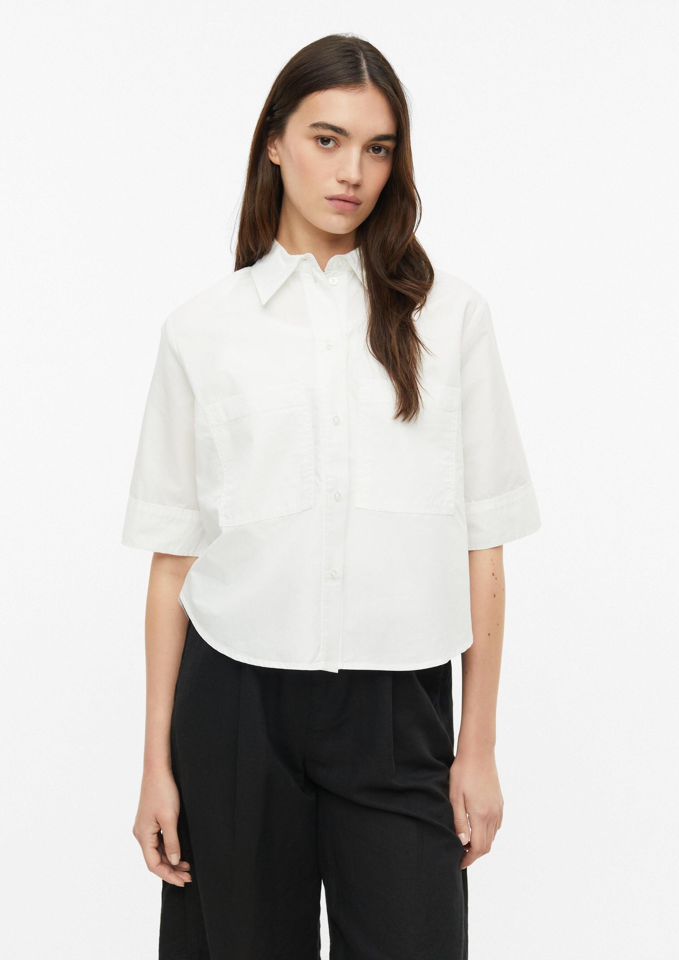 s.Oliver Kurzarmbluse Bluse Baumwollbluse im Boxy Fit