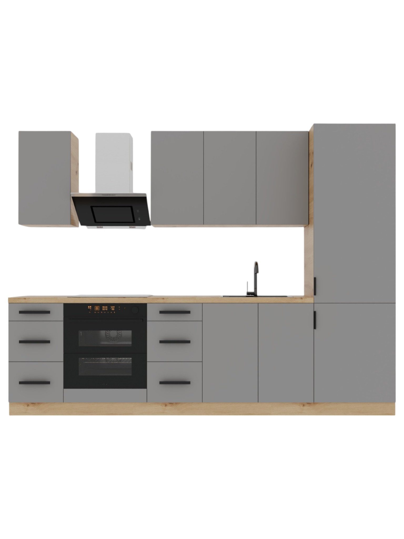 ROYAL24_MARKT Küchenzeile K98-G280 - Langen - Raumeffizienz mit Charakter, (Komplett Set), Edle Materialien - Stilvolles Design - Hohe Qualität.