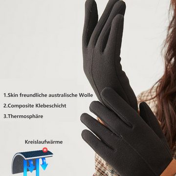 Rnemitery Fleecehandschuhe Winterhandschuhe für Damen,mit Touchscreen-Warme, verdickte Handschuhe