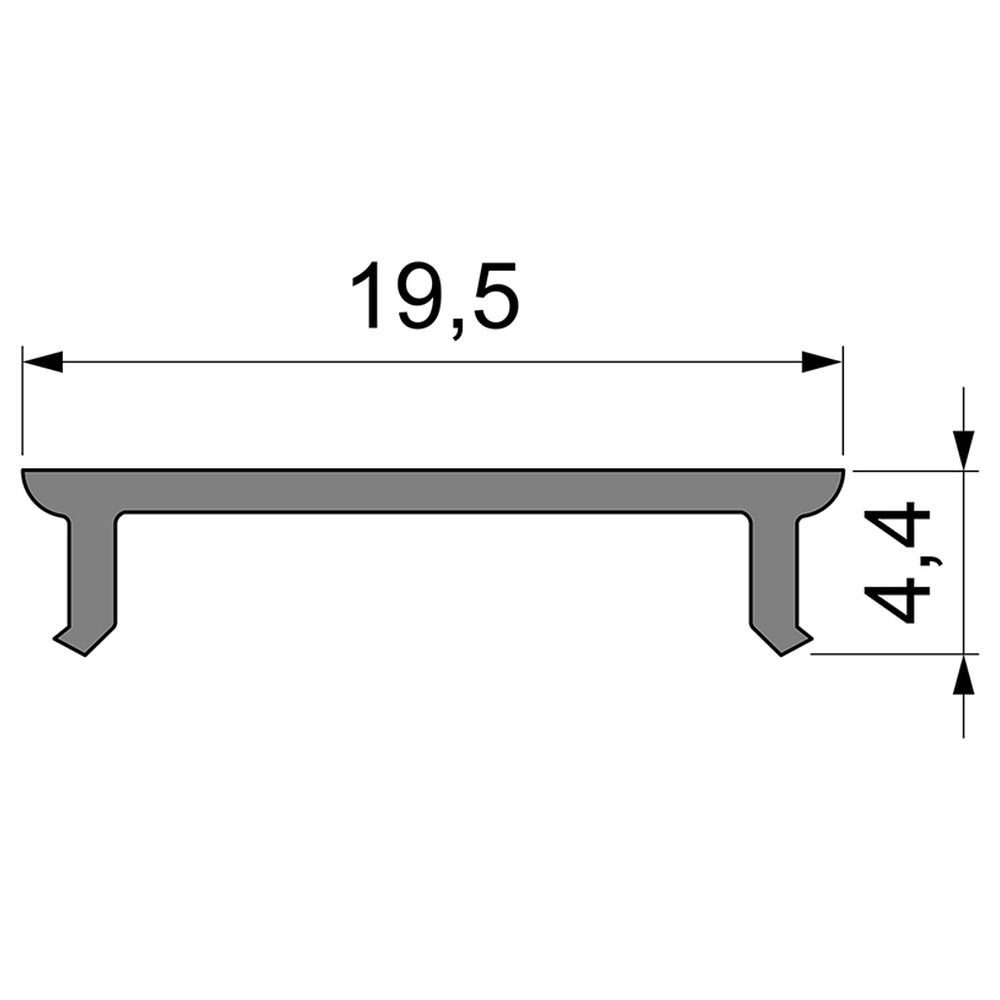 Transmission, milchig, Deko-Light LED Streifen Profilelemente P-01-15, Abdeckung 1000mm, Plan 1-flammig, LED-Stripe-Profil 40% Deko-Light