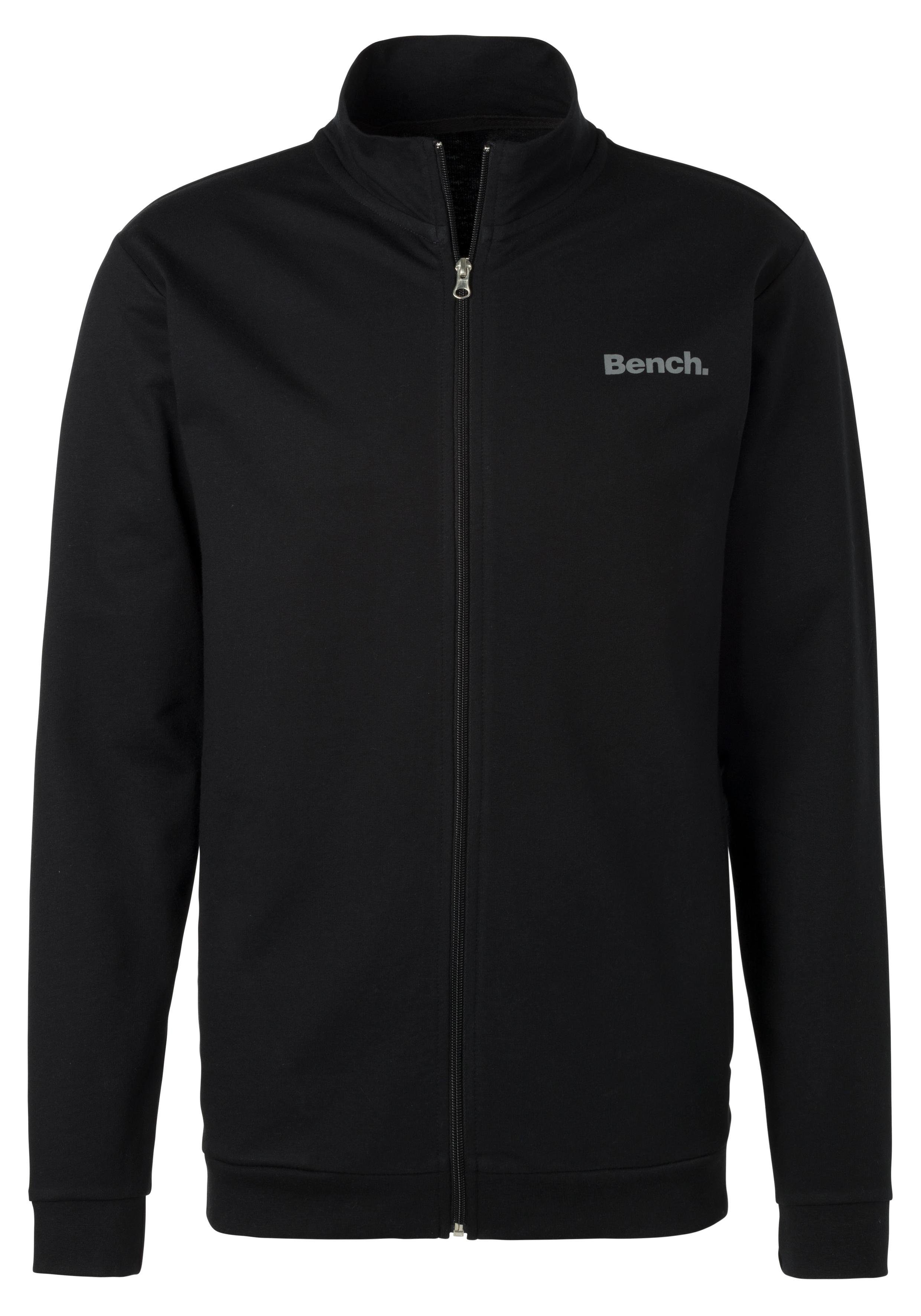 Bench. Loungewear Sweatjacke mit Stehkragen schwarz