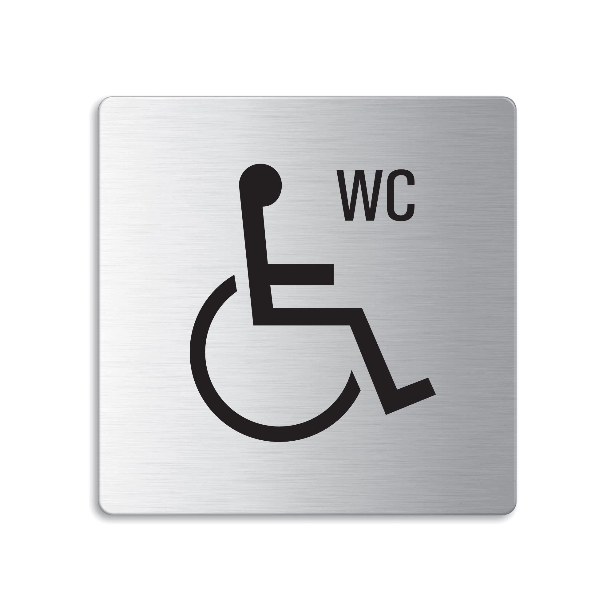 OFFORM DESIGN Hinweisschild WC Behinderte Toilette Barrierefrei Edelstahl gebürstet 85×85 mm, (1 St)