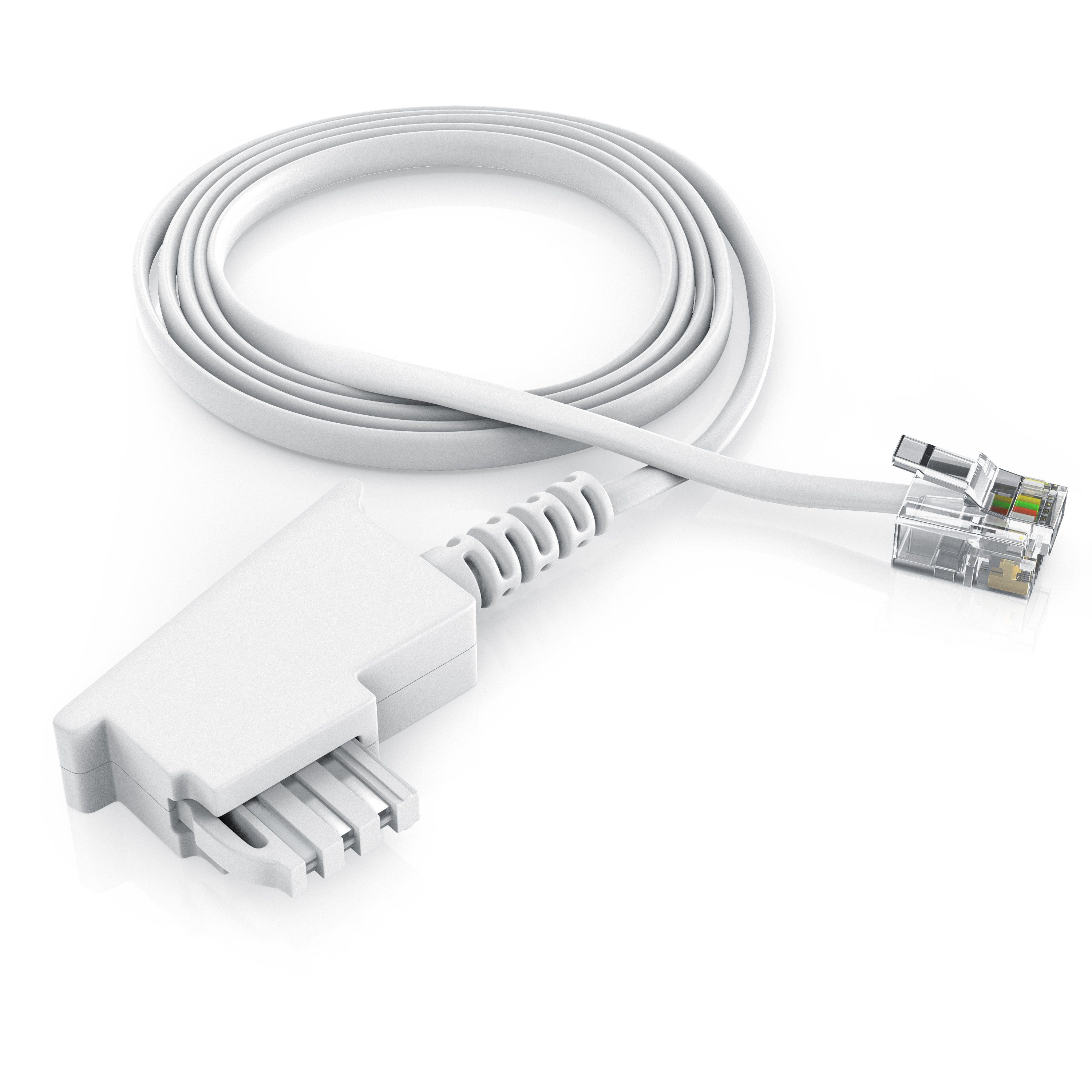 CSL Telefonkabel, TAE-F, RJ-11 (50 cm), Flachkabel TAEF Telefondose zu Telefon Fax Anrufbeantworter flach 0,5m