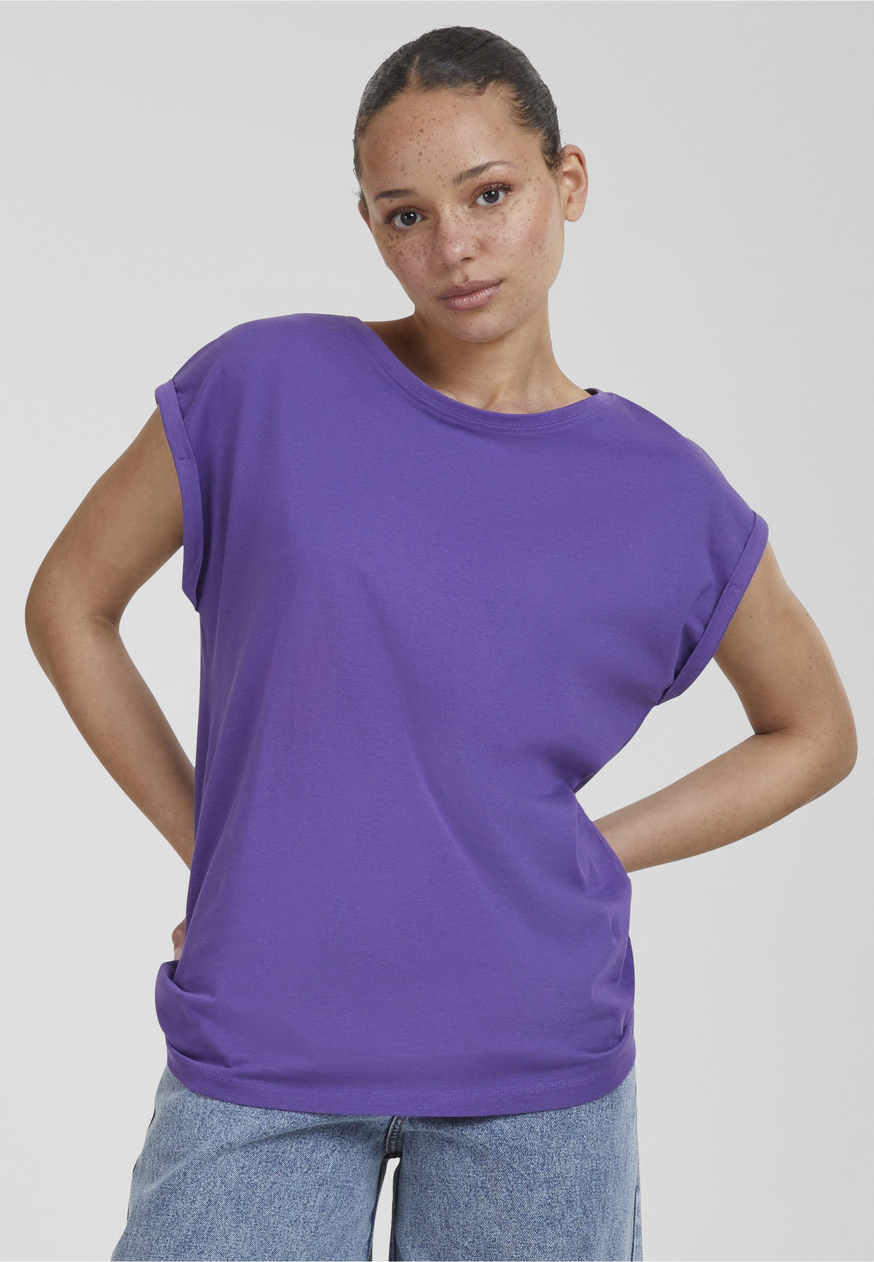URBAN CLASSICS Kurzarmshirt Urban Classics Damen Ladies Extended Shoulder Tee (1-tlg) – Bild 5 von 5