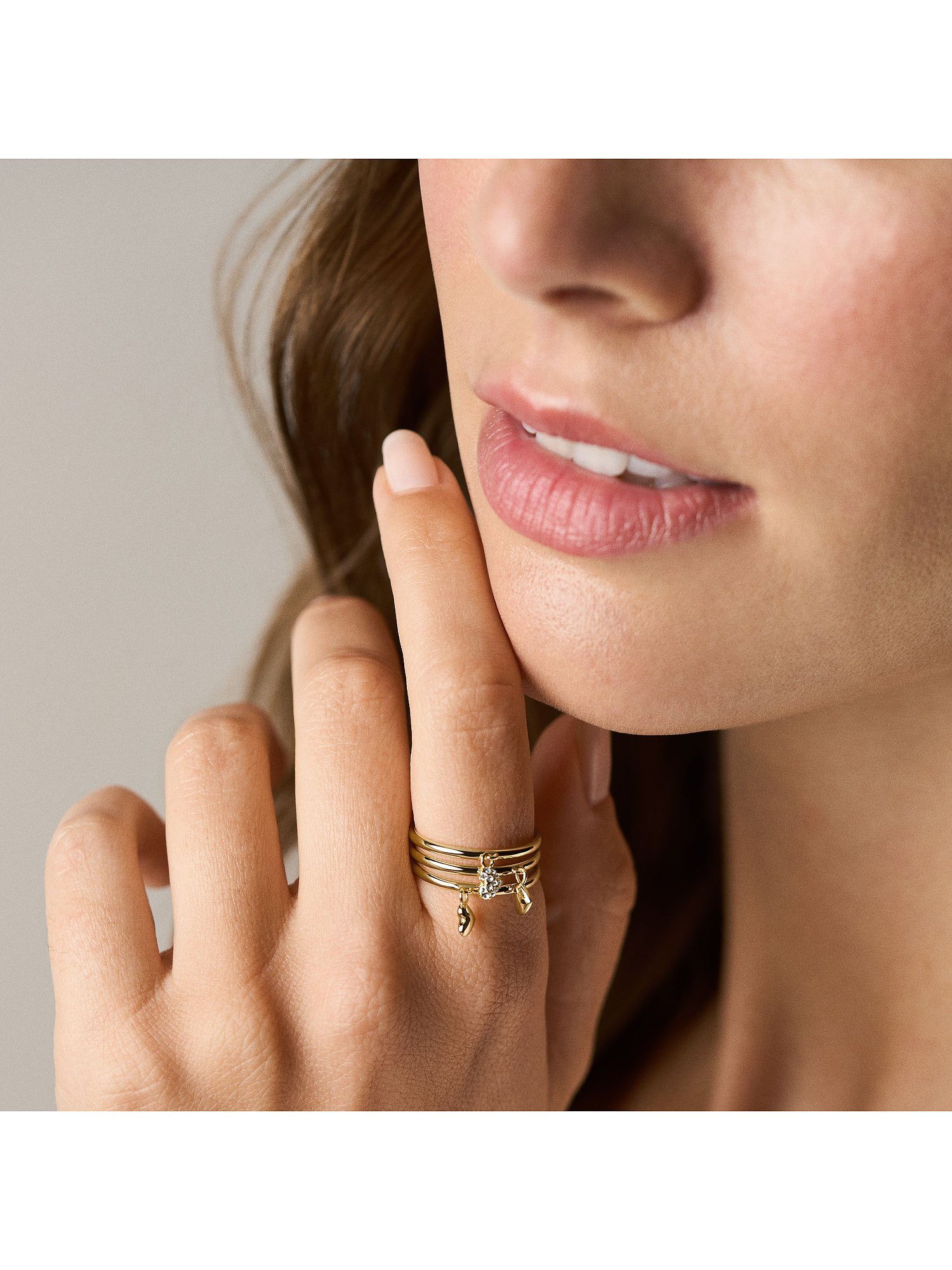 Fossil Fingerring Fossil Damen-Damenring Metall Glasstein, Glasstein – Bild 5 von 5