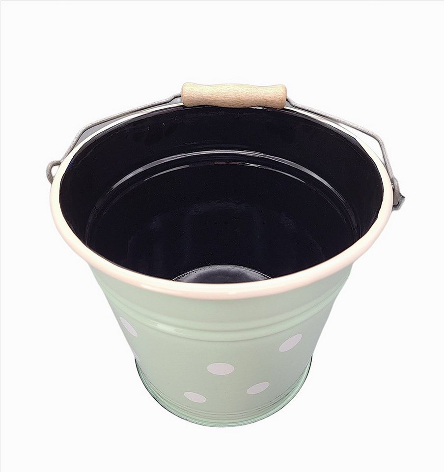 Thumbnail - Linoows Putzeimer Emaille Eimer, Nostalgie Wassereimer, Kücheneimer, (Packung), Retro Eimer Mint mit Tupfen 6 Liter