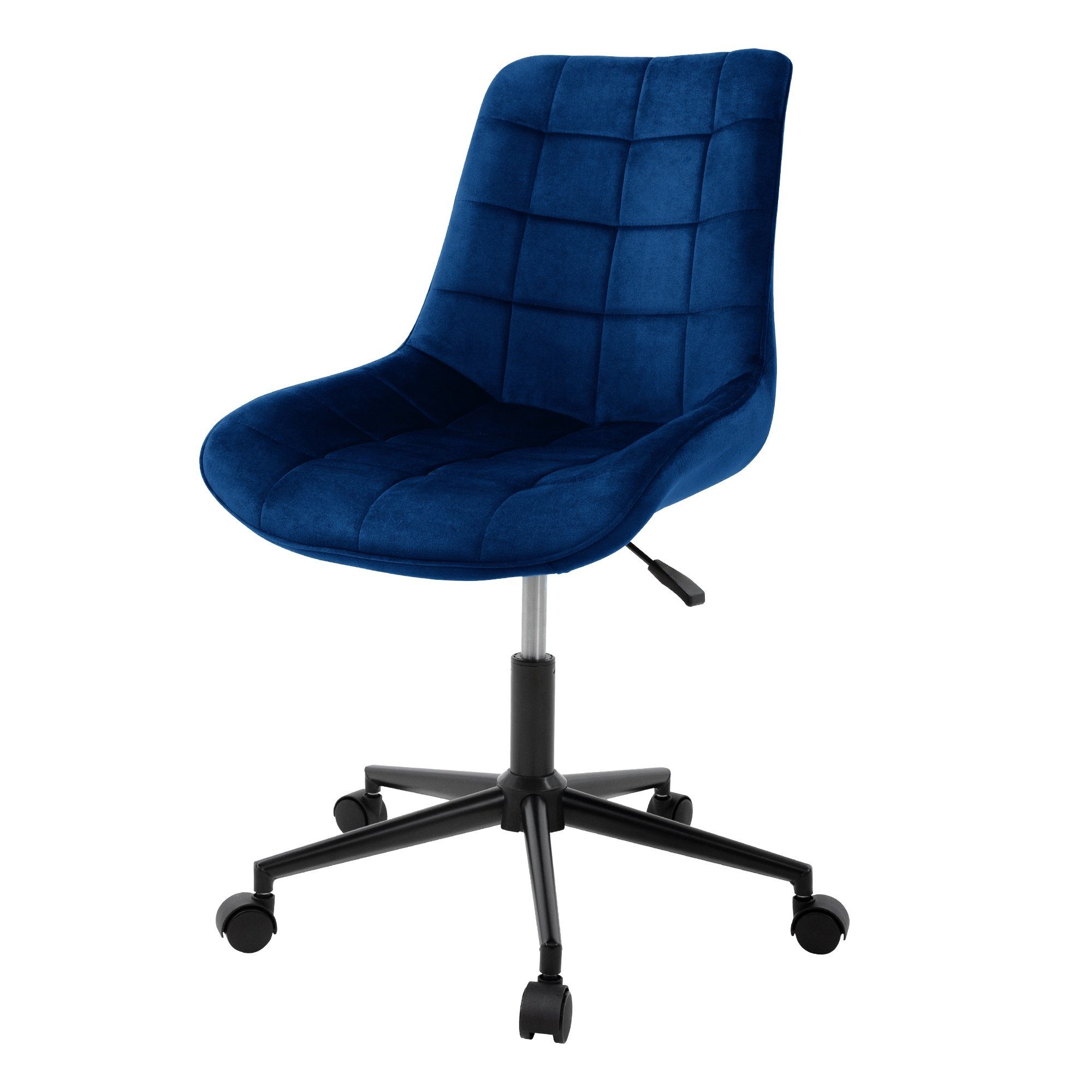 Office Home Samt ML-DESIGN Bürostuhl 360° für Ergonomisch Schreibtischstuhl Rollen aus höhenverstellbar Büro, 5 Blau Polsterstuhl & mit Drehstuhl