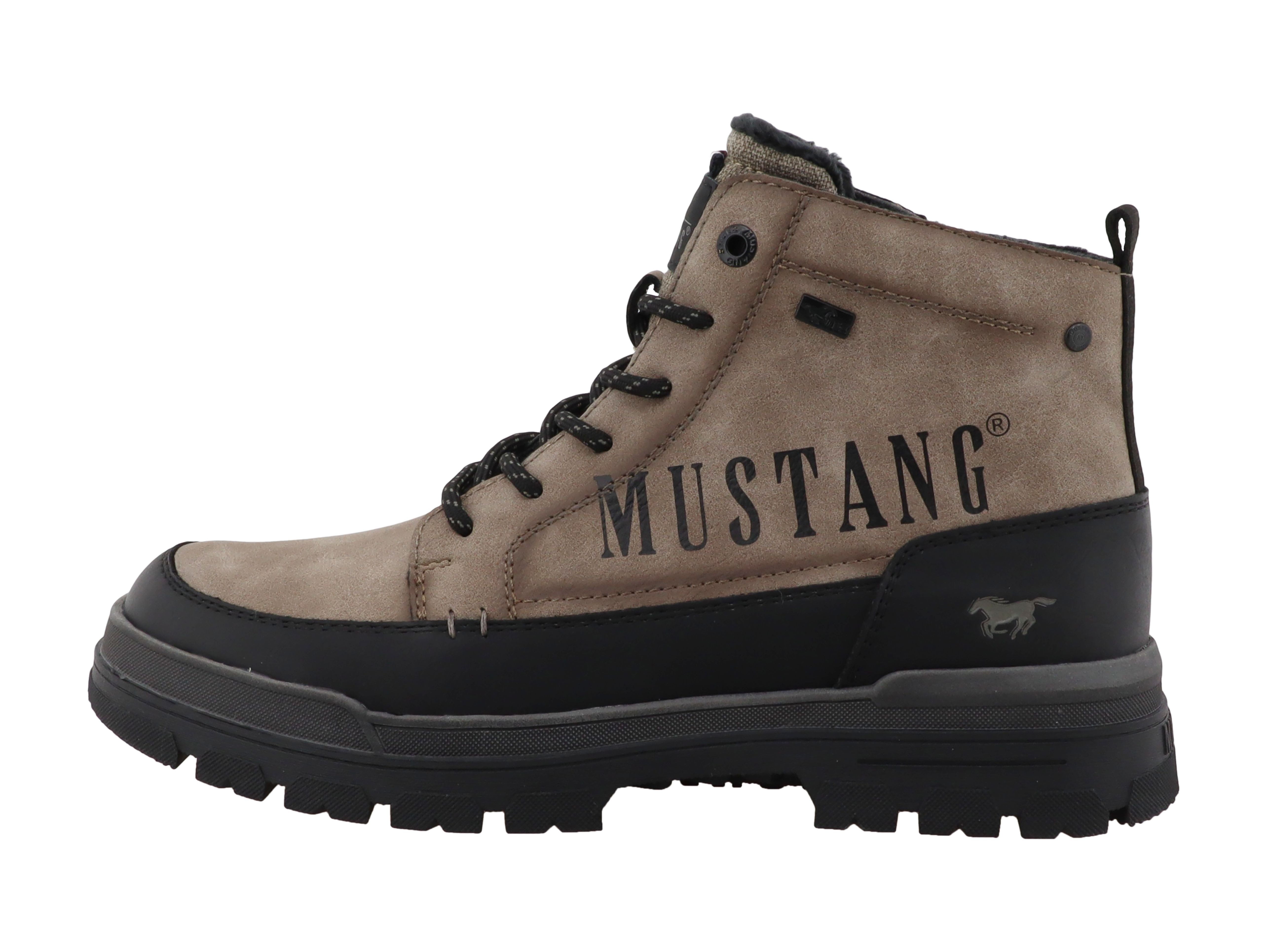 Mustang Shoes Stiefelette Schnürboots Schnürstiefelette mit Kontrastbesatz und Ziernähten
