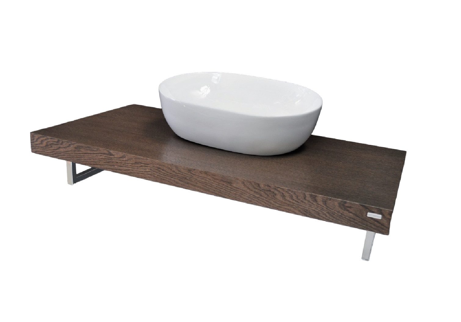 carl svensson Waschtisch Design MN-100H Waschtischplatte Eiche dunkel inklusive Handtuchhalter