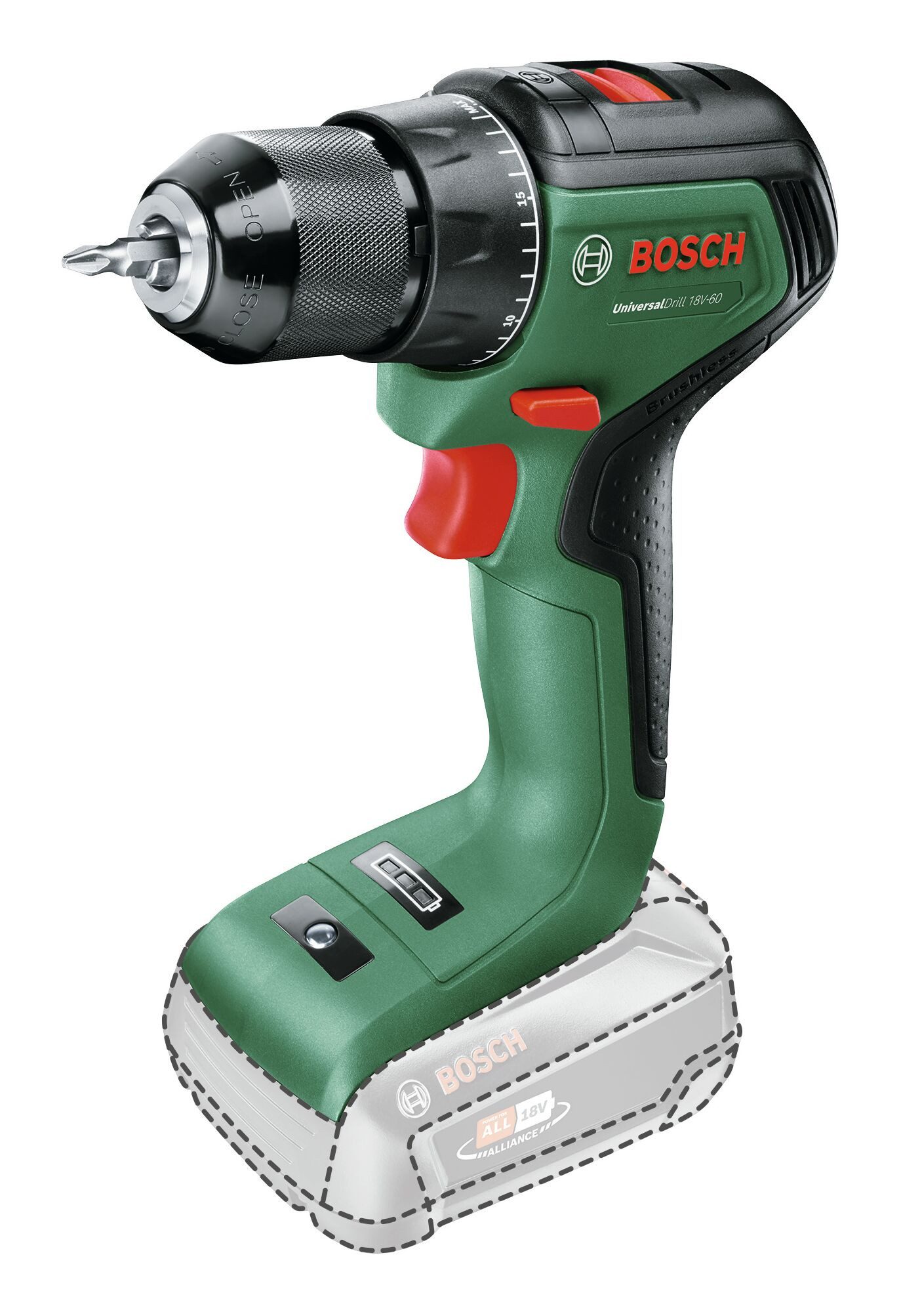 BOSCH Akku-Bohrschrauber UniversalDrill 18V-60, 18 V, Ohne Akku - im Karton