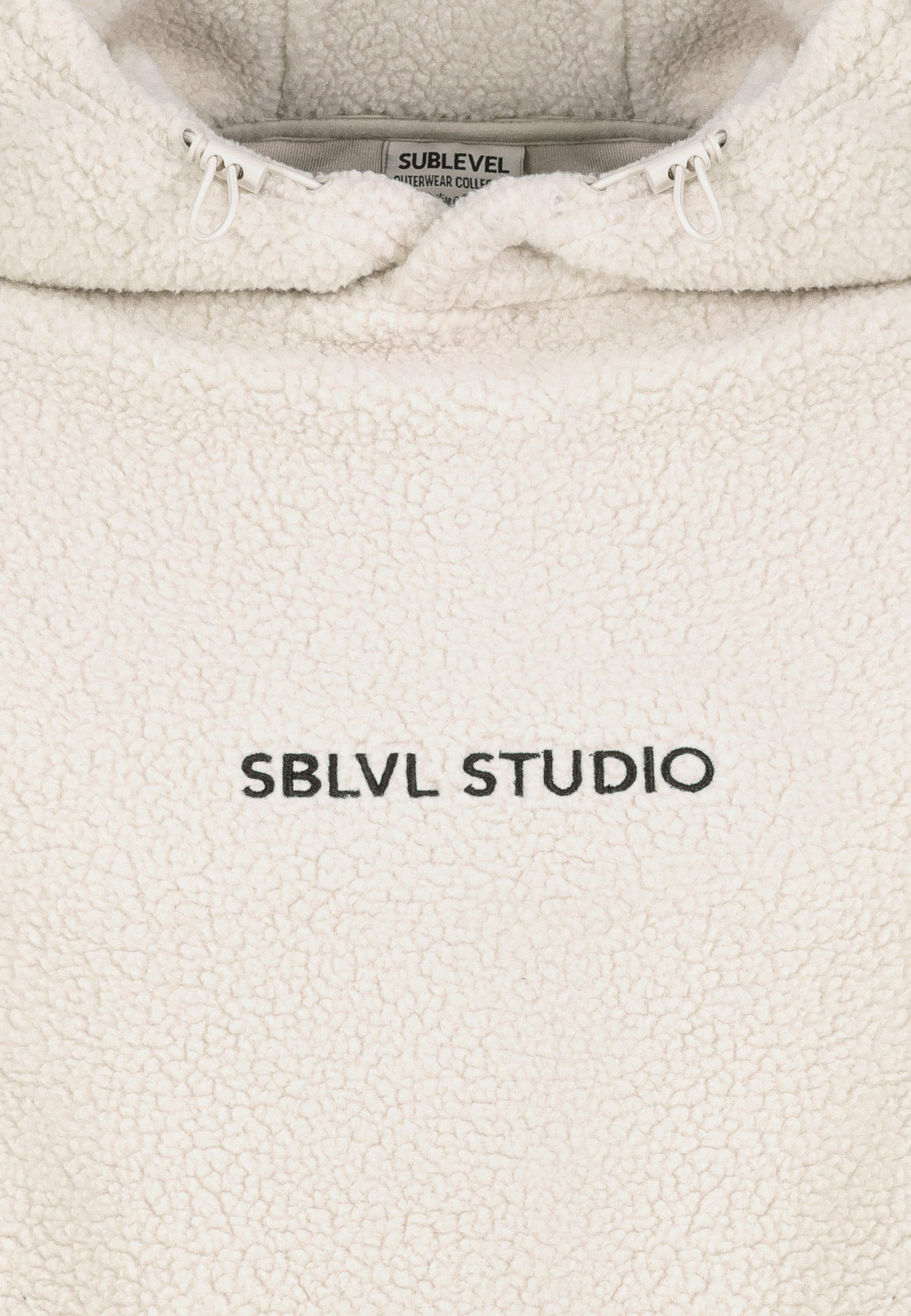 SUBLEVEL Hoodie Teddyfleece Kapuze Logoschriftzug Tunnelzug am Saum (1-tlg) günstig online kaufen