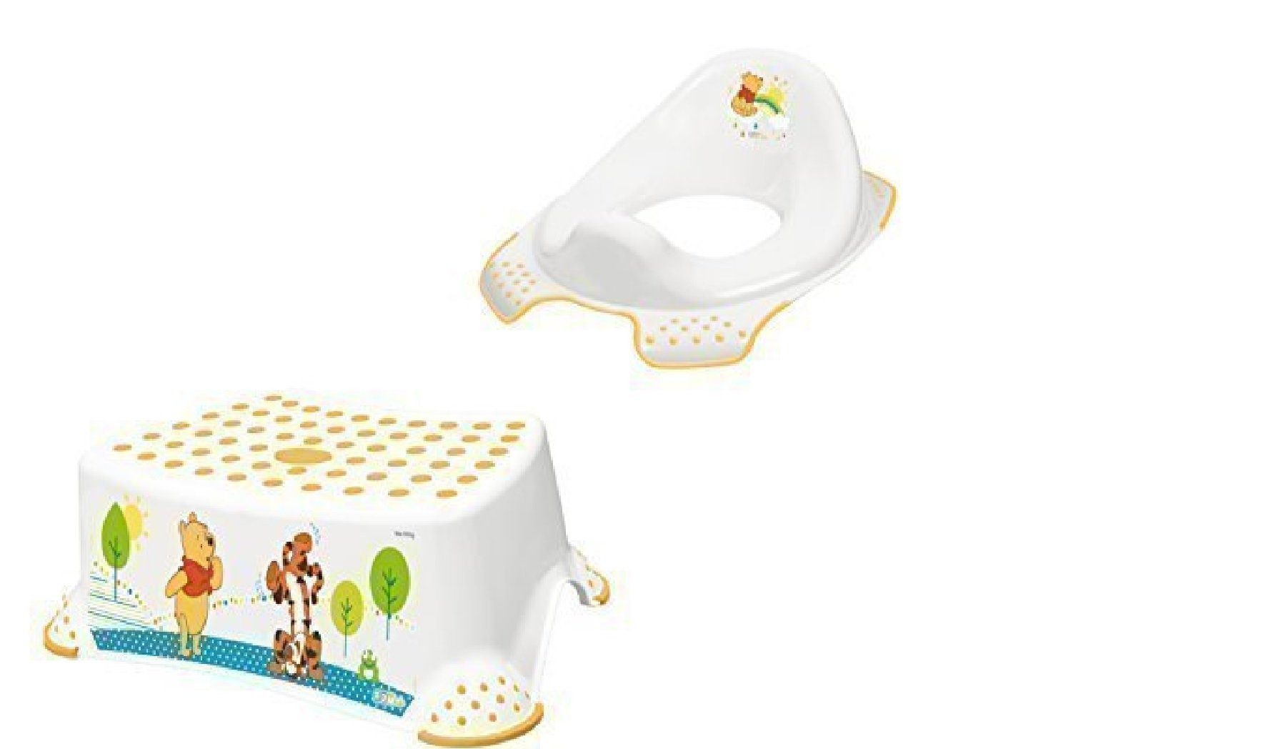 Winnie keeeper Set) 2er (3er Pooh Aufsatz WC + weiß Set Hocker Tritthocker