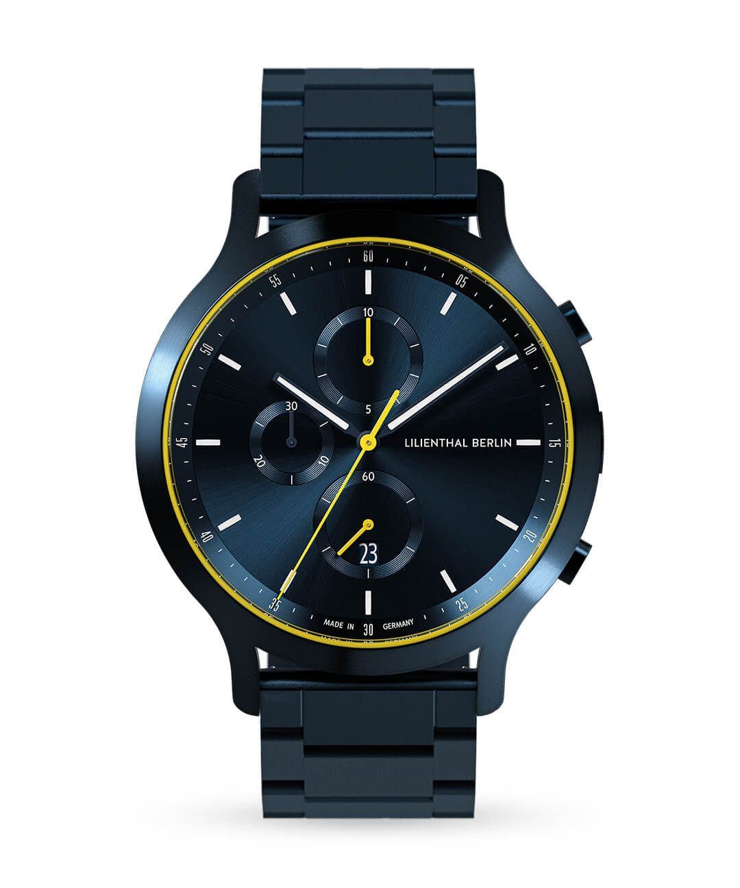 Yellow - Edelstahl Berlin Blue Chronograph Chronograph Blau Lilienthal