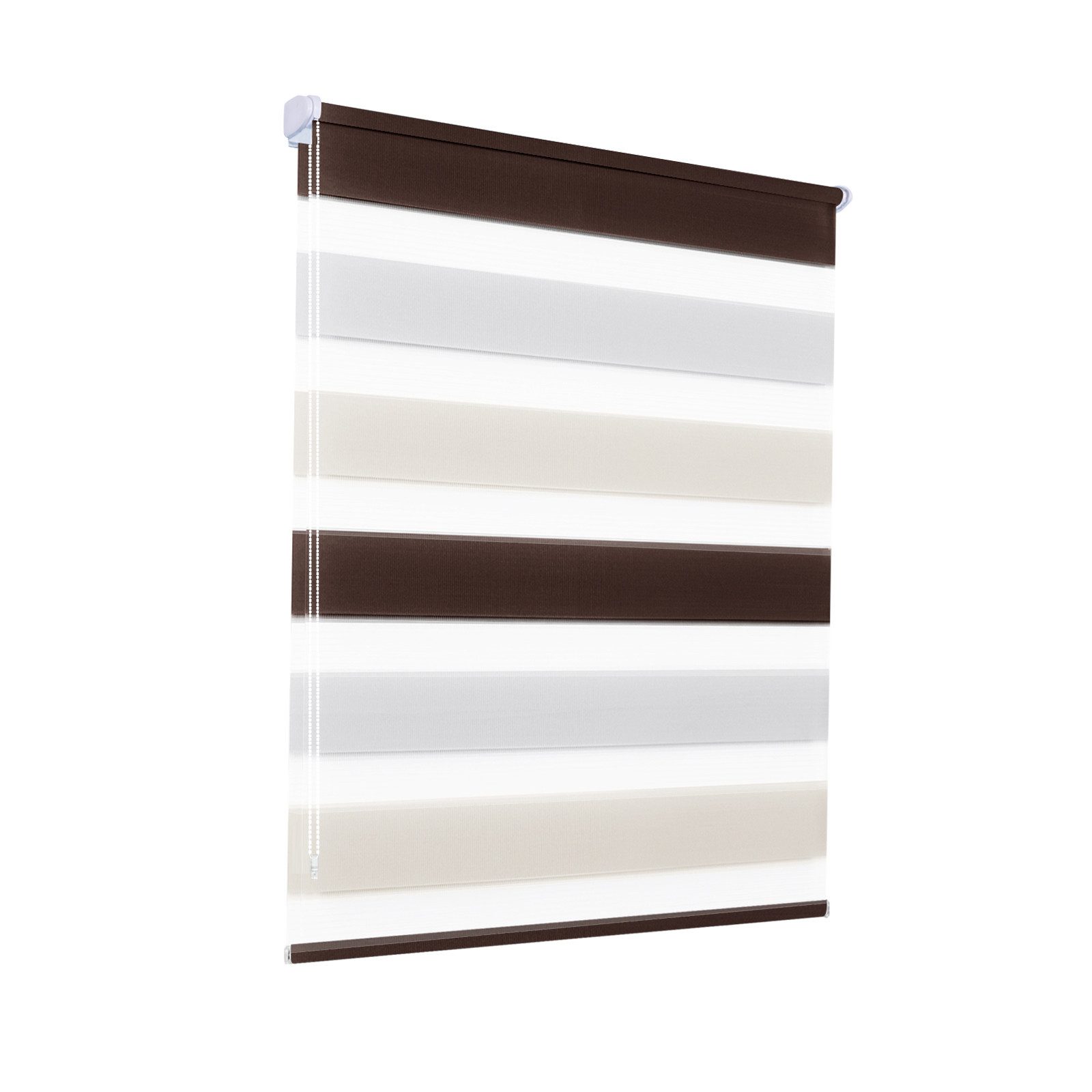 Doppelrollo ohne Bohren 130cm/150cm/230cm, OUBO, freihängend, verspannt, Klemmfix, Klemmträger, Für Fenster und Tür mit Klemmträger lichtdurchlässig verdunkelnd