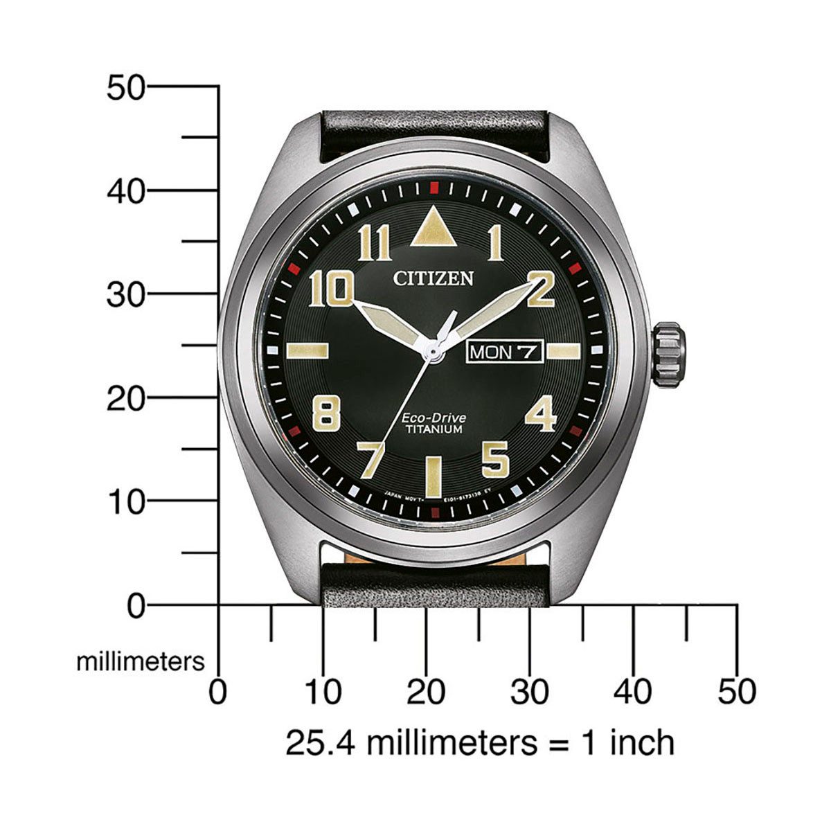 Citizen Solaruhr BM8560-29EC, Armbanduhr, Herrenuhr, Titan, Datum, Lederarmband