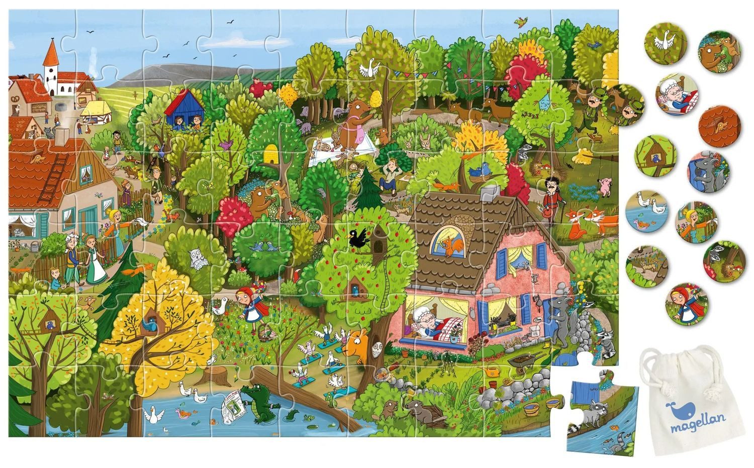 Magellan Puzzle Look and Find - Fairy Tales - Red Riding Hood (Puzzle 54 Teile), 54 Puzzleteile