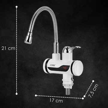 Zilan Elektrischer Wasserhahn ZLN-5480, Niederdruck-Anschluss, 3000 W,Display mit Temperaturanzeige,Überhitzungsschutz