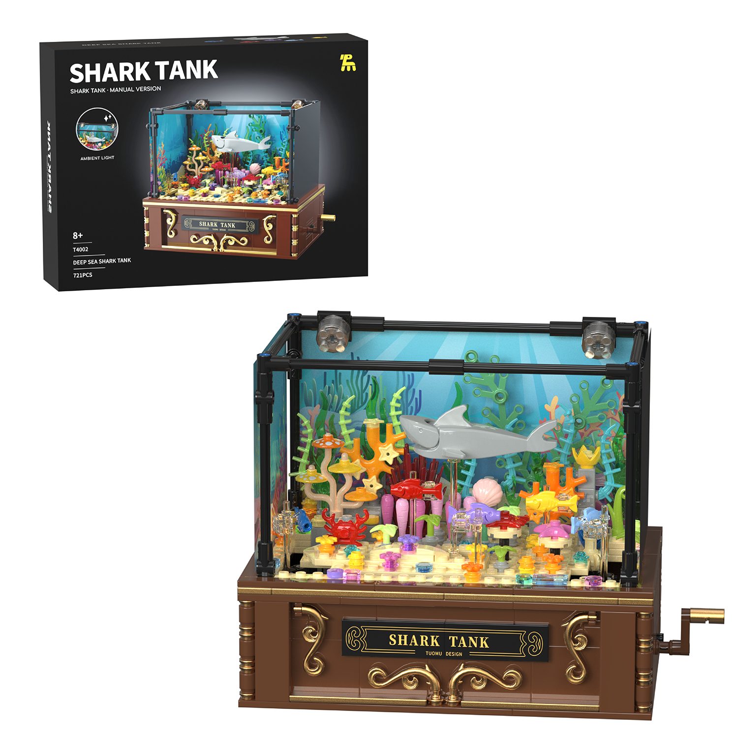 Esun Aquarium Baustein Sets Beleuchtetes, für Erwachsene und Kinder 721 St. Spielbausteine, (SET, 721 St., Aquarium Baustein Sets), Tierbauspielzeug für Jungen ab 8 9 10 11 12 Jahre