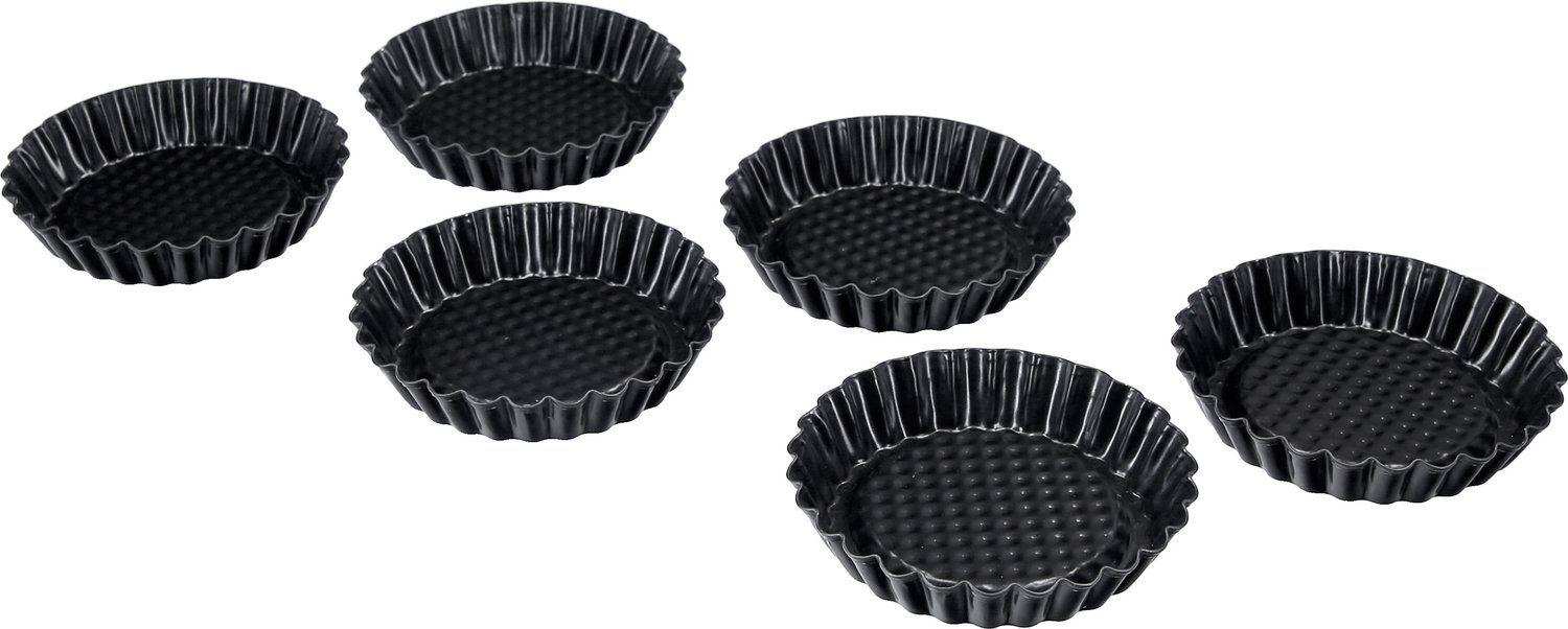 Kaiser Backformen Backform KAISER Patisserie Tortelett 6-teilig, schwarz, 10cm