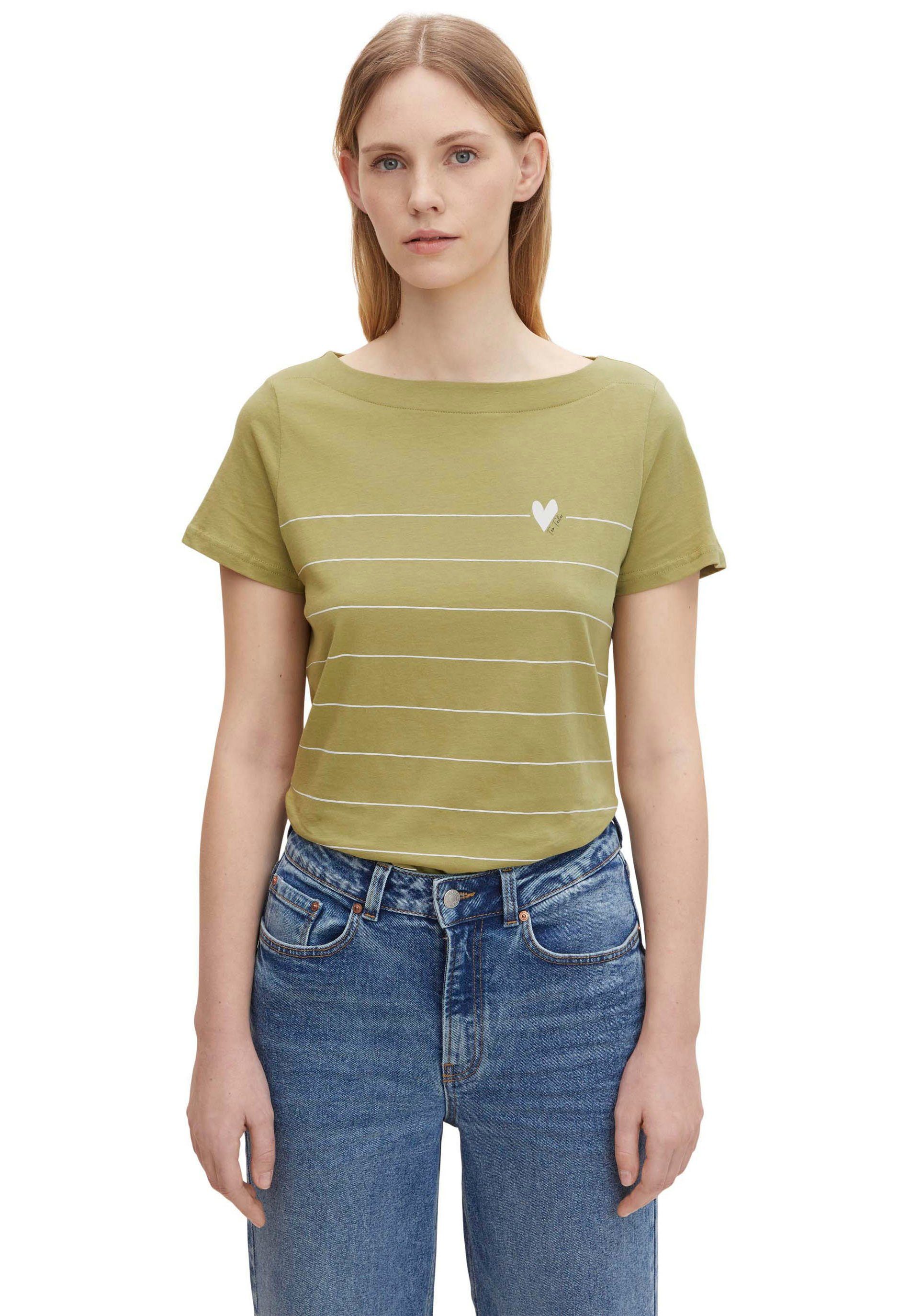 TOM TAILOR Damen T-Shirt – Regelmäßige Passform, Aus Weicher Baumwoll-Polyester-Mischung, Mit BE PART Nachhaltigkeits-Hangtag