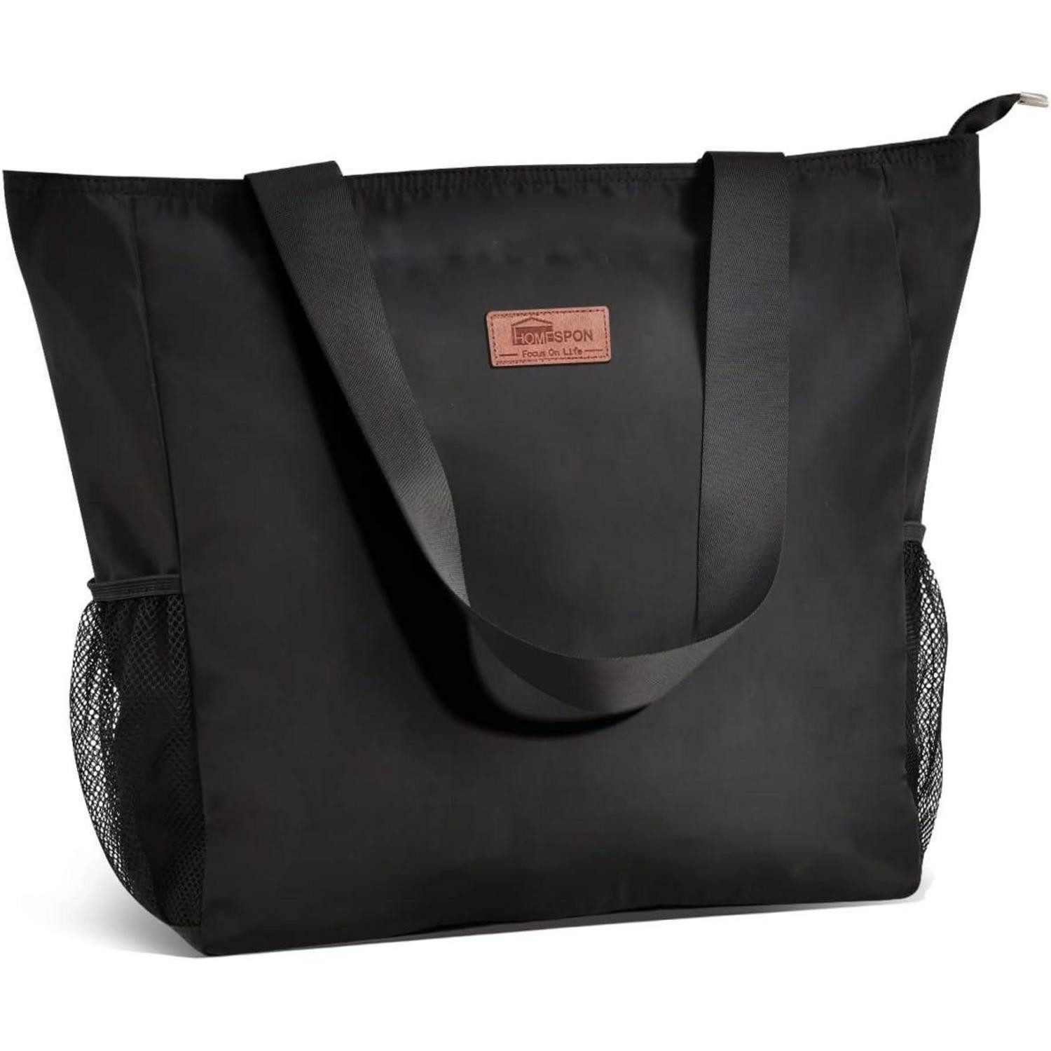 LuxusKollektion Strandtasche Strandtasche Wasserdichte Reißverschluss Damen Schwarz