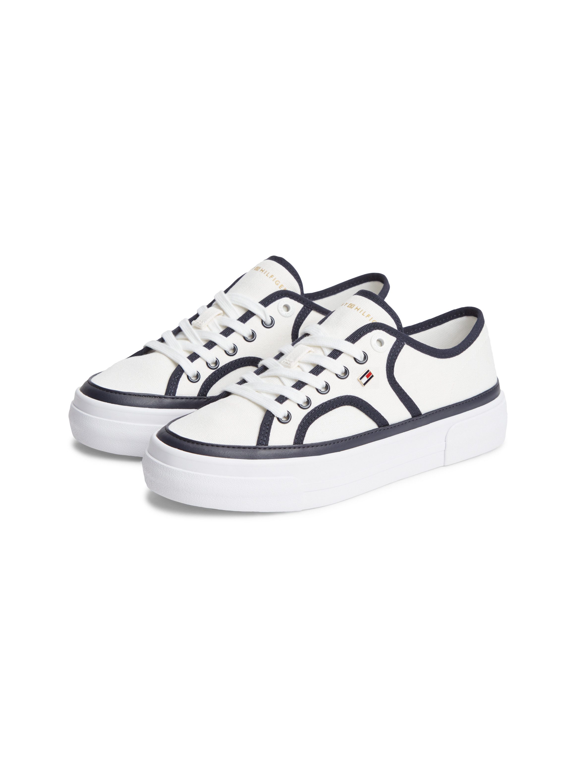Tommy Hilfiger PLATFORM VULC SNEAKER PIPING Plateausneaker Freizeitschuh, Halbschuh, Schnürschuh mit Kontrast-Paspellierung