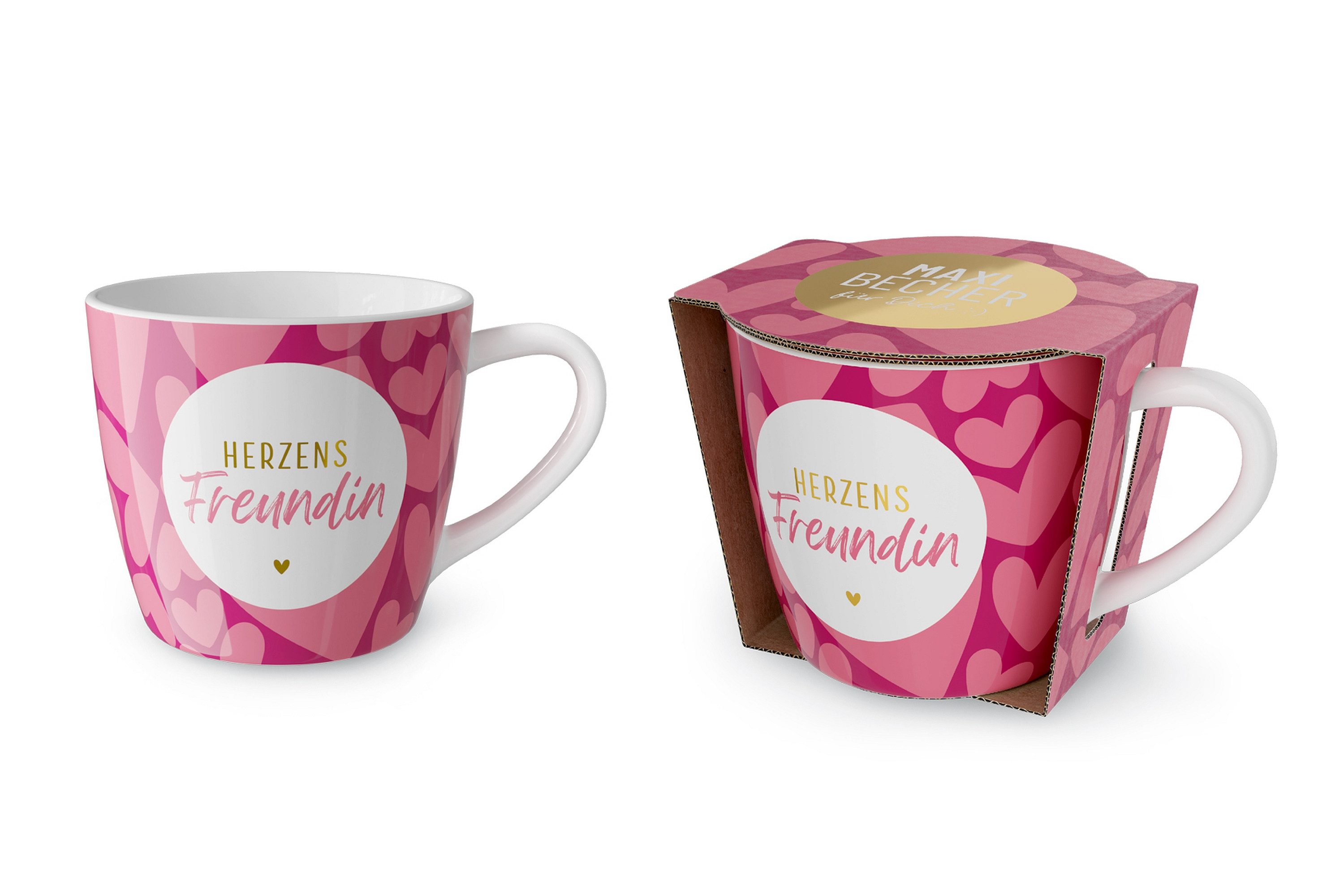 Tasse Kaffeetasse Tee Kaffee Tasse Maxi-Becher 0,4l Geschenk la vida Herzen
