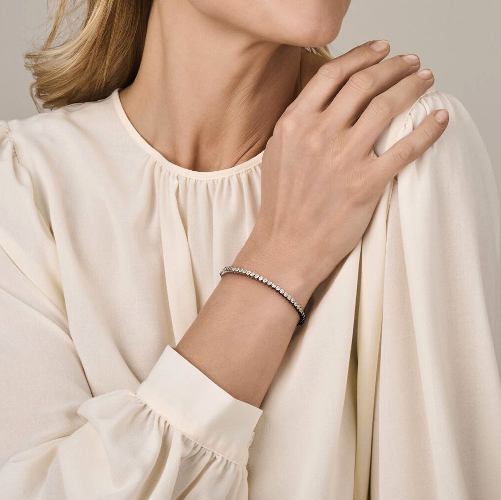 NICEANDnoble Tennisarmband 925er Silber rhodiniert Tennisarmband mit Zirkon günstig online kaufen