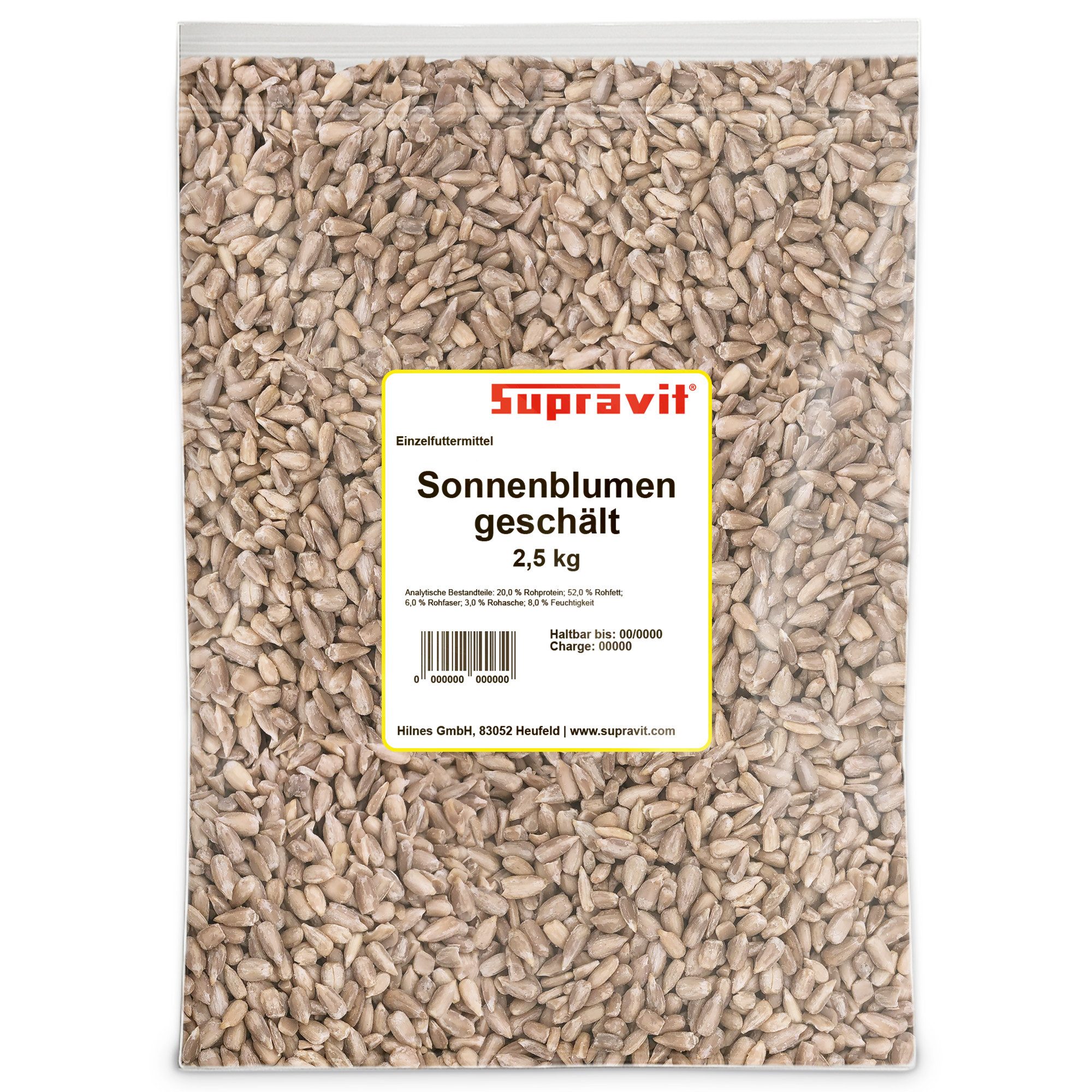 Supravit Sonnenblumenkerne geschält Ganzjahresfutter für Wildvögel, Ergänzungsfutter für: Wildvogel