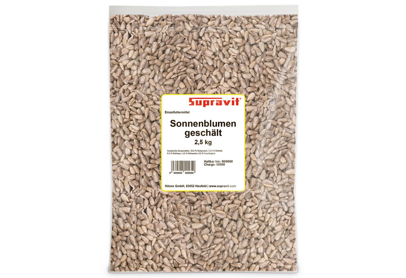 Supravit Sonnenblumenkerne geschält Ganzjahresfutter für Wildvögel, Ergänzungsfutter für: Wildvogel