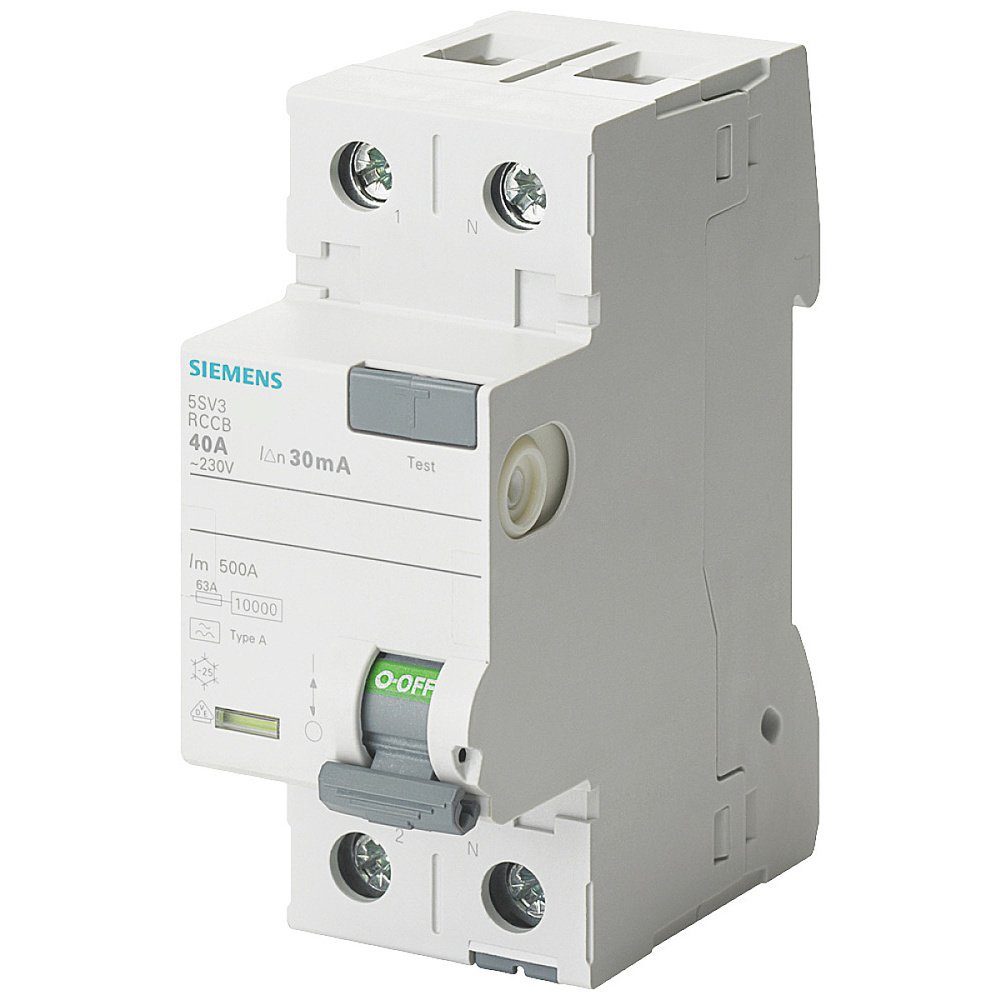 SIEMENS Sicherheitsrelais Siemens 5SV33116 5SV3311-6 FI-Schutzschalter A 2polig 16 A 0.03 A 2