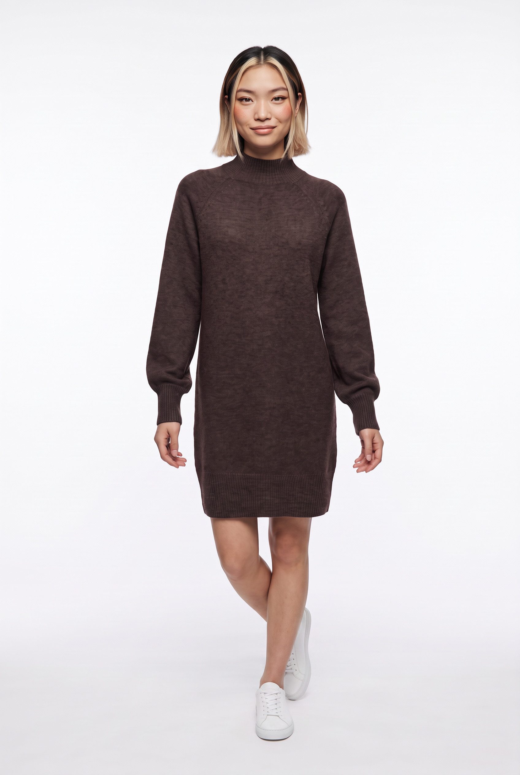 ONLY Strickkleid ONLOLIVIA LS HIGH NECK DRESS CC KNT Materialmix, regular fit