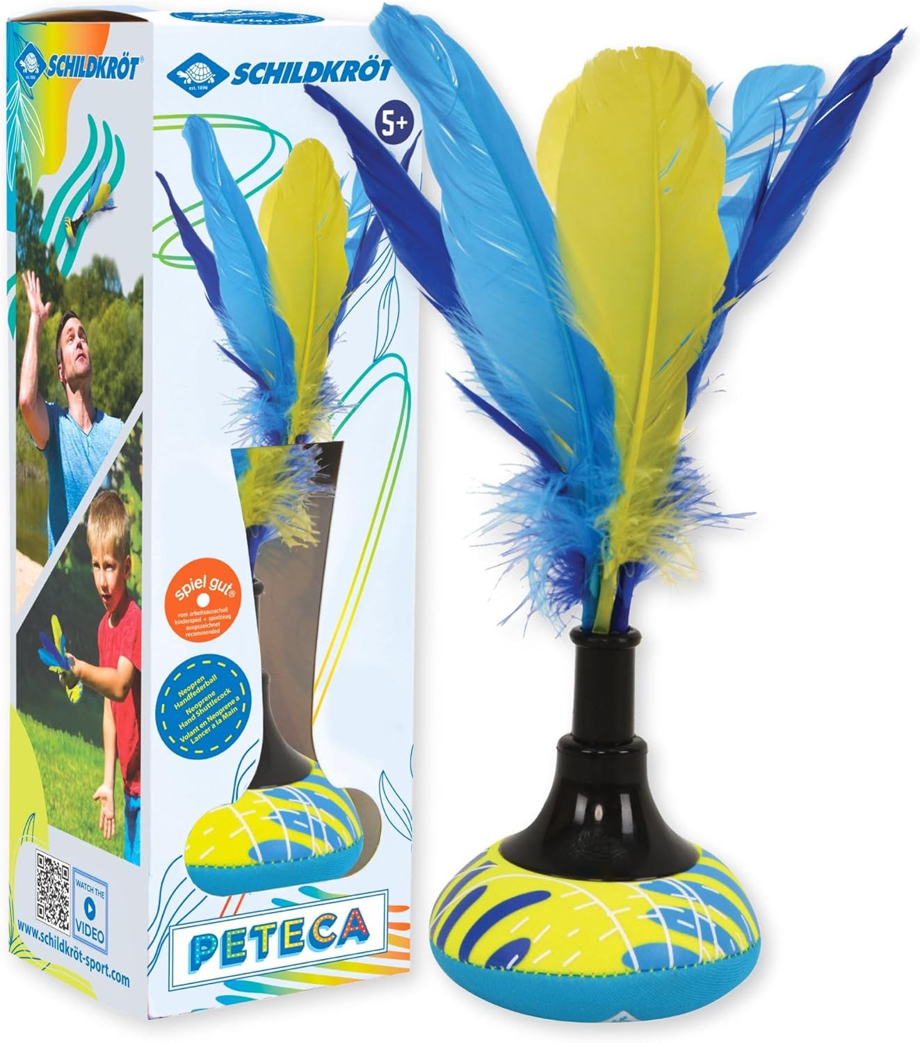 Spiel Schildkröt Peteca Handfederball Neopren 24 cm Naturfedern