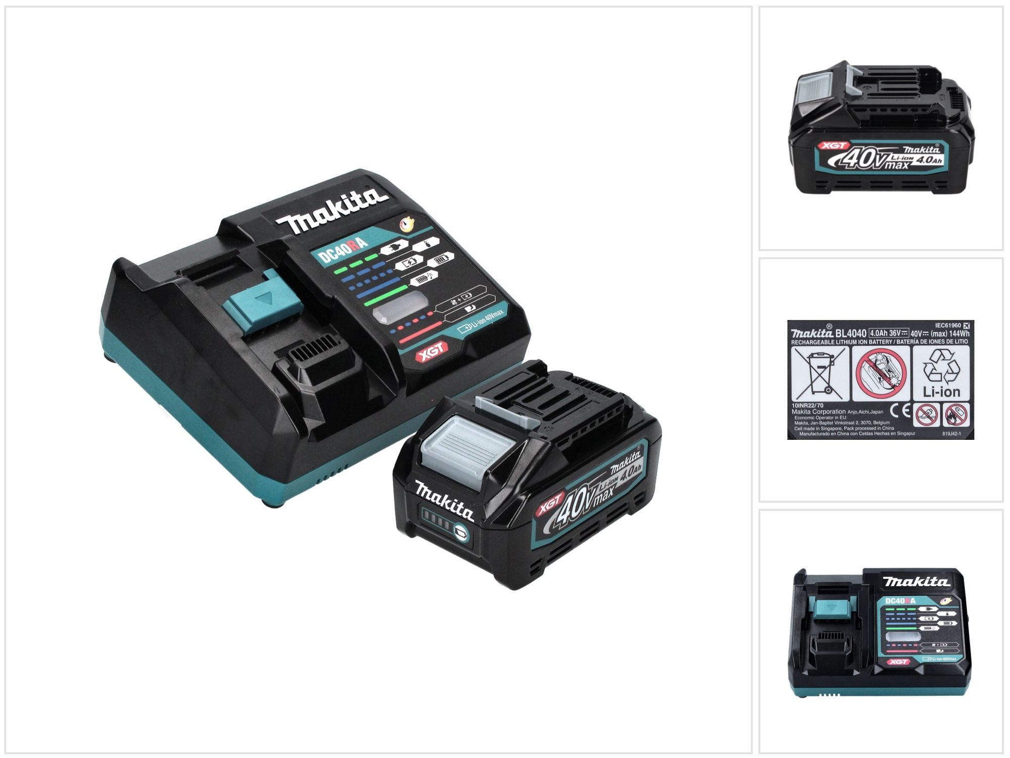 Makita Power Source Kit 40 V max. mit BL 4040 Akku 4,0 Ah XGT (191B26-6) Akkupacks
