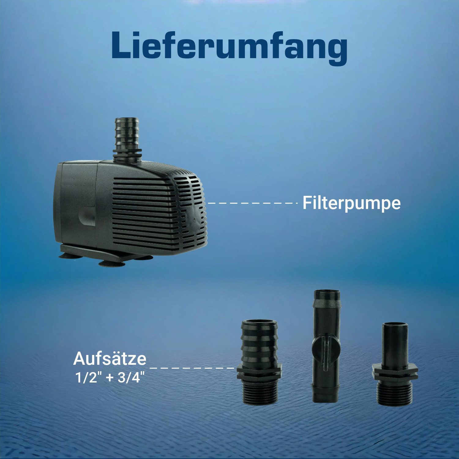 KERRY Teichpumpe 230 V – 3.000 L/H, 10m Kabel, 280 cm Förderhöhe, 60 Watt, Wasserpumpe – Bild 5 von 5