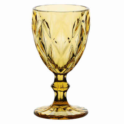 Rose & Tulpani Weinglas Rotweinglas Eisbecher Colour Farbig Amber Diamond 250 ml, Glas