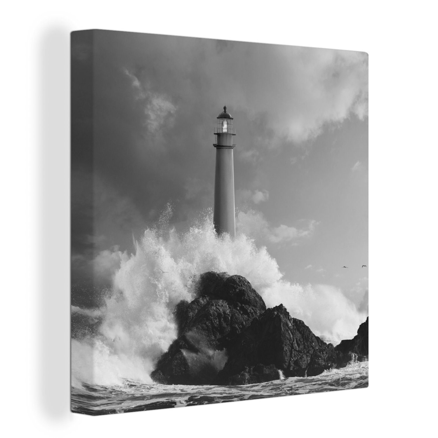 OneMillionCanvasses® Leinwandbild St), Stein, Golf - - für Schlafzimmer Leuchtturm (1 Leinwand Wohnzimmer Bilder