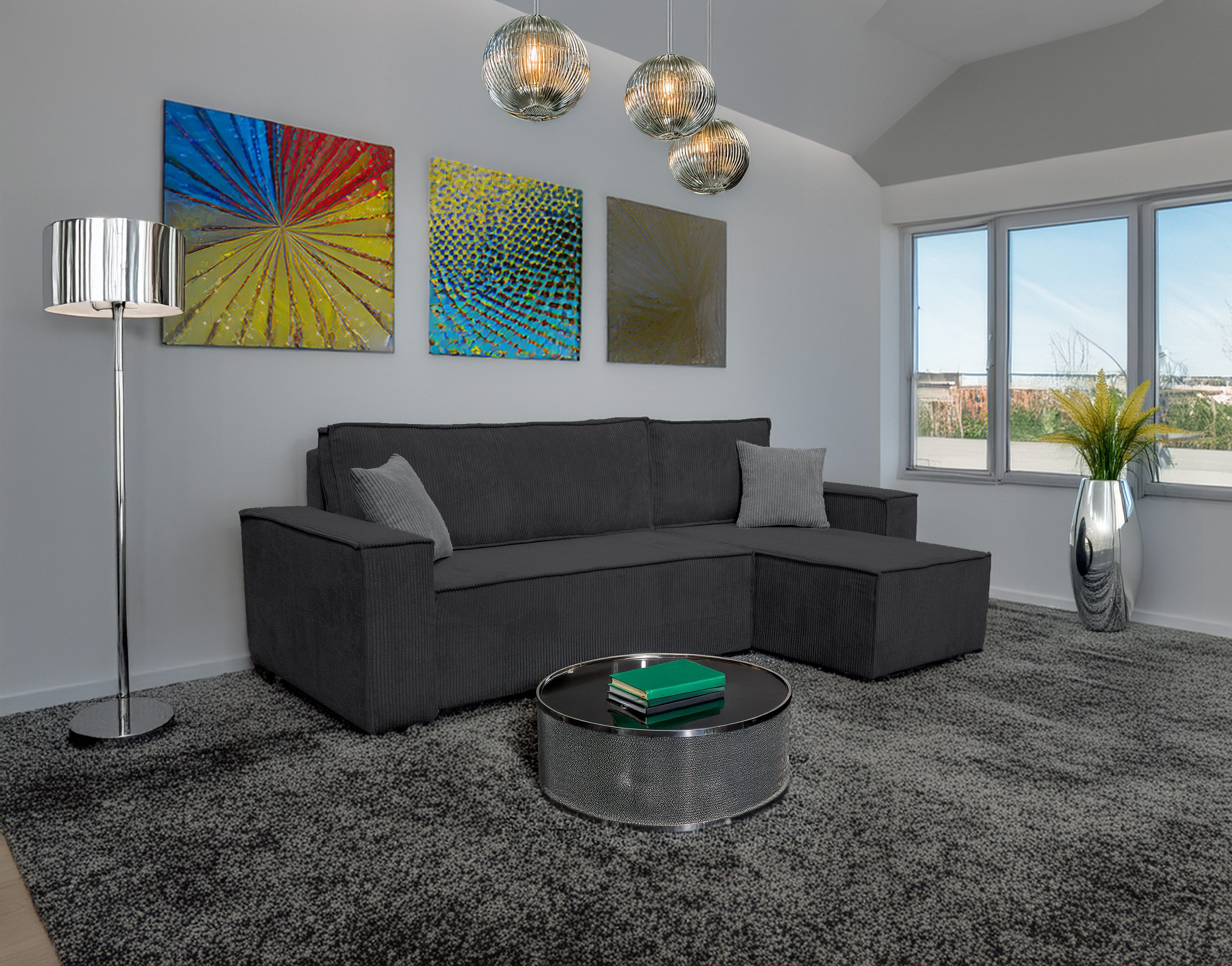 M-Punkt24 Ecksofa COMO, mit Bett Sofa Schlafsofa Ottomane rechts links univ günstig online kaufen