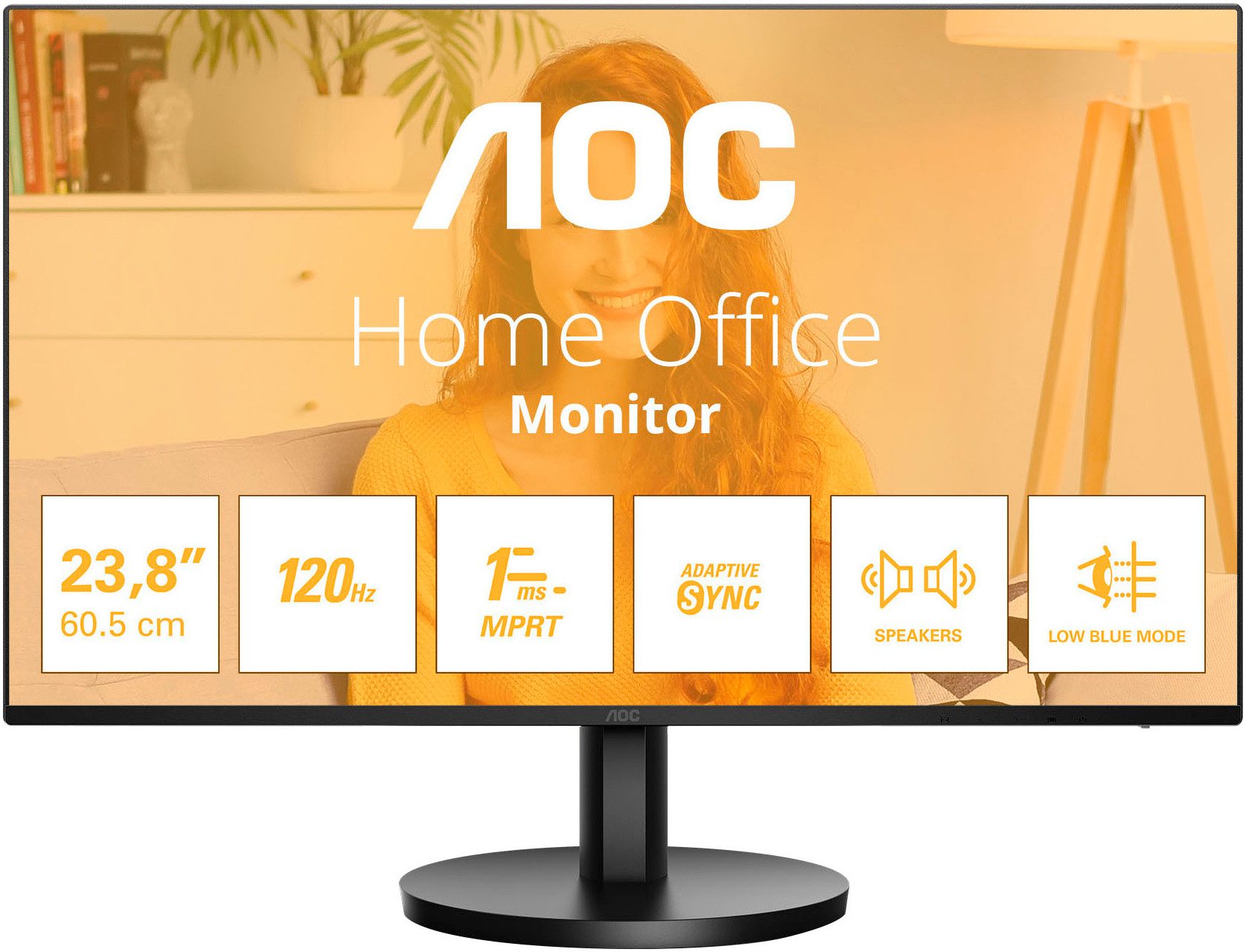 AOC 24B3QA2 LED-Monitor (61 cm/24 ", 1920 x 1080 px, Full HD, 4 ms Reaktionszeit, 120 Hz, IPS)