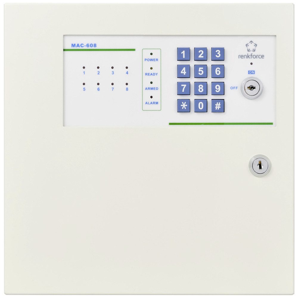 Renkforce Renkforce MAC-608 MAC-608 Alarmzentrale Alarmzonen 8x Drahtgebunden Alarmanlage