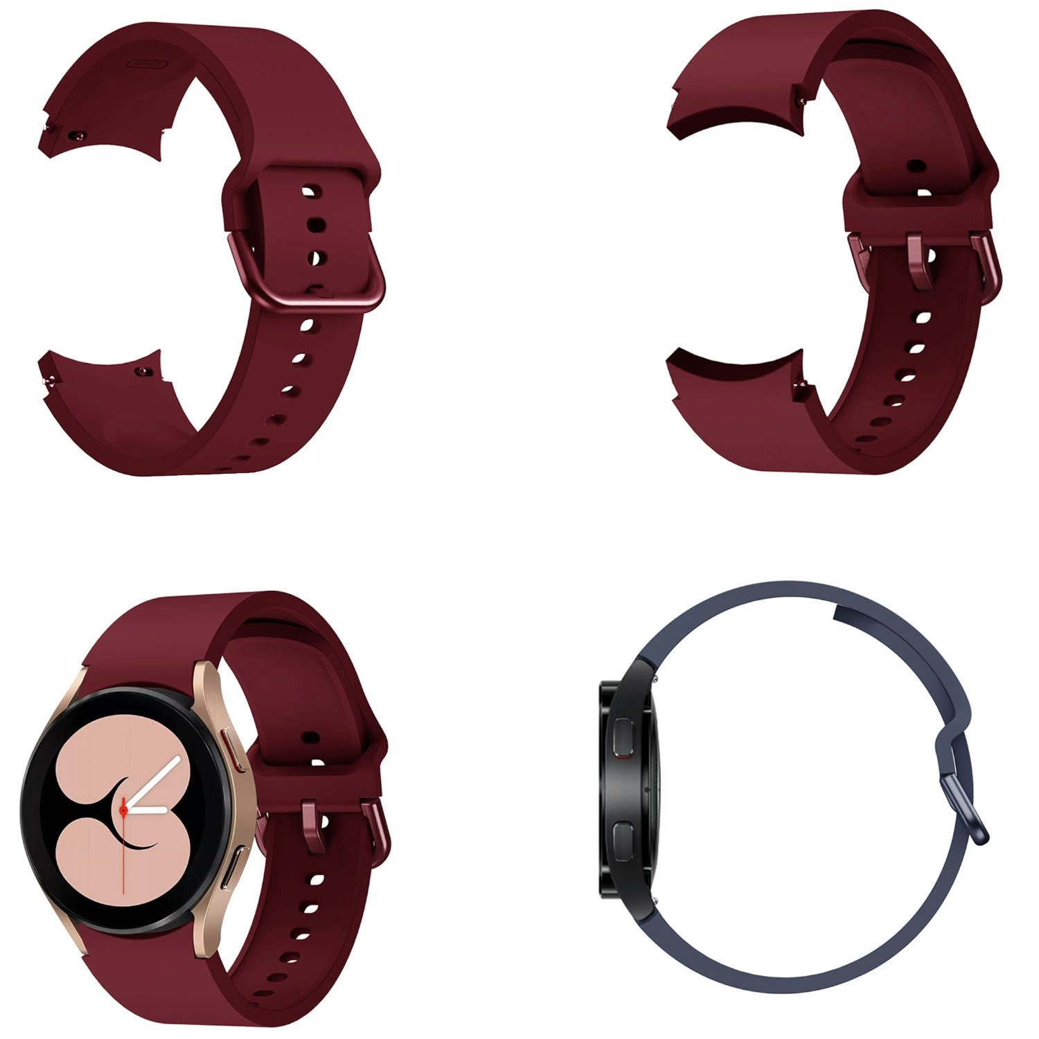 Wigento Smartwatch-Armband Für Samsung Galaxy Watch FE 6 5 4 Normal Pro Classic Silikon Armband