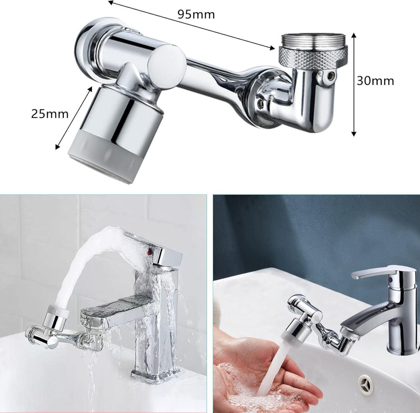 FELIXLEO Waschtischarmatur Drehbarer Wasserhahn Verlängerung Perlator günstig online kaufen
