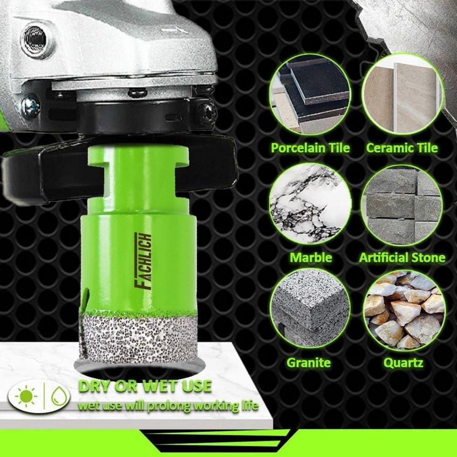 LuxusKollektion Fliesenbohrer Fliesenbohrer Diamantbohrer Lochsäge M14 4 4 Stücke 20 25 35 50mm