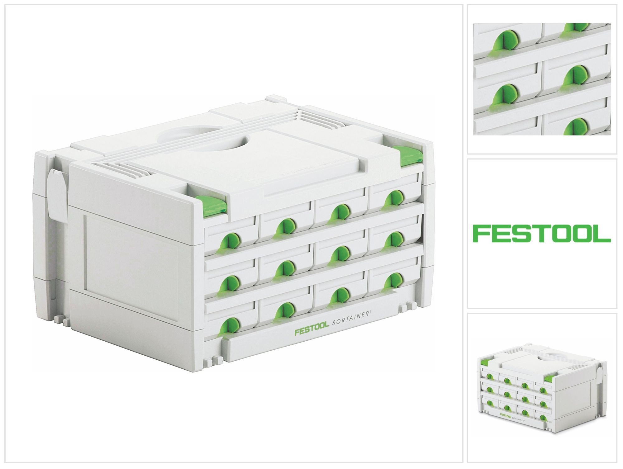 FESTOOL Werkzeugkoffer Sortainer SYS 3-SORT/12 Sortiment Koffer mit 12 Fächer (491986) für